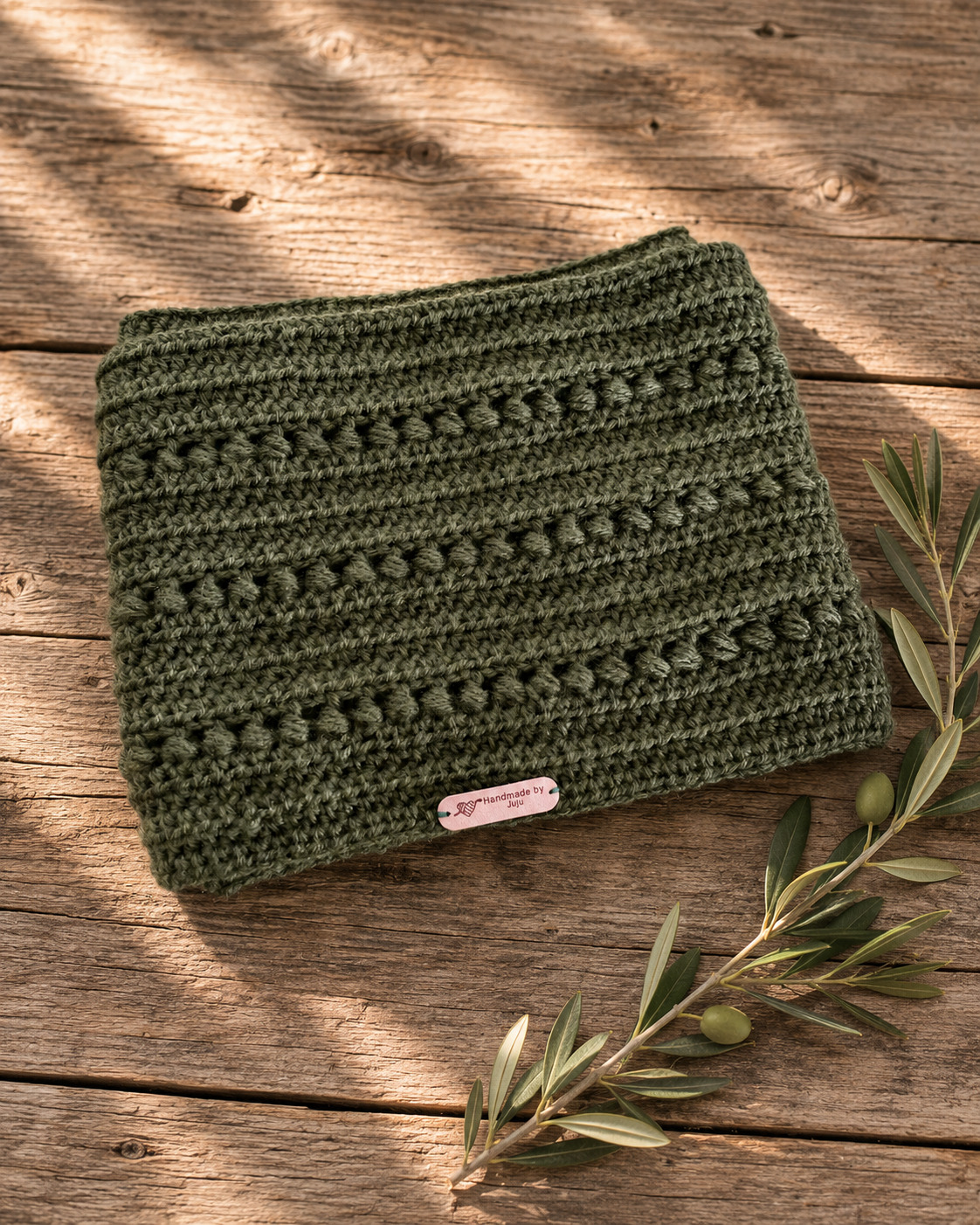 Handmade By Juju Infinity Scarf ~ Olive Grove