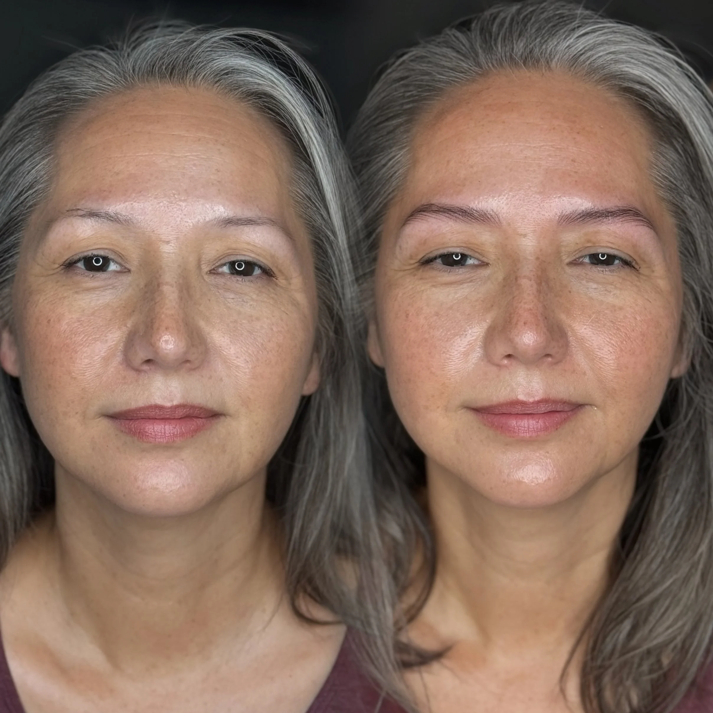 Naked NanoBrow before and after Toronto — natural nano brow permanent makeup by Gentle Ink