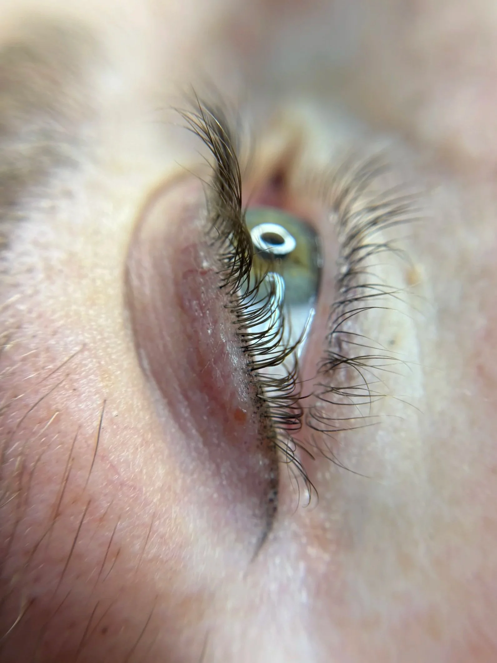Subtle permanent eyeliner with wing tailored to eye shape and lid type.