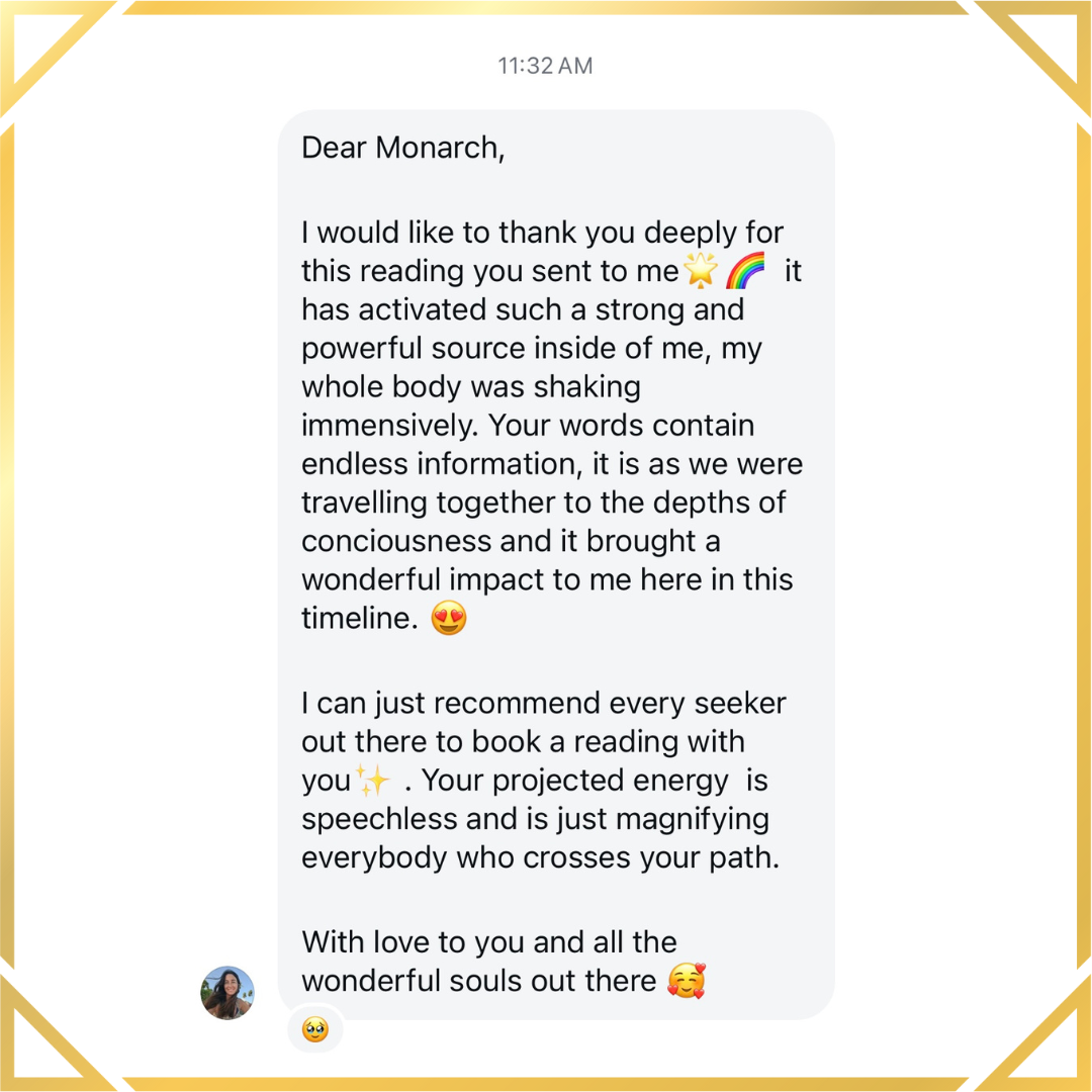 Screenshot of a heartfelt message or letter praising someone's inspirational words, with emojis including a star, rainbow, heart eyes, sparkle, hugging face, and a smiley face.