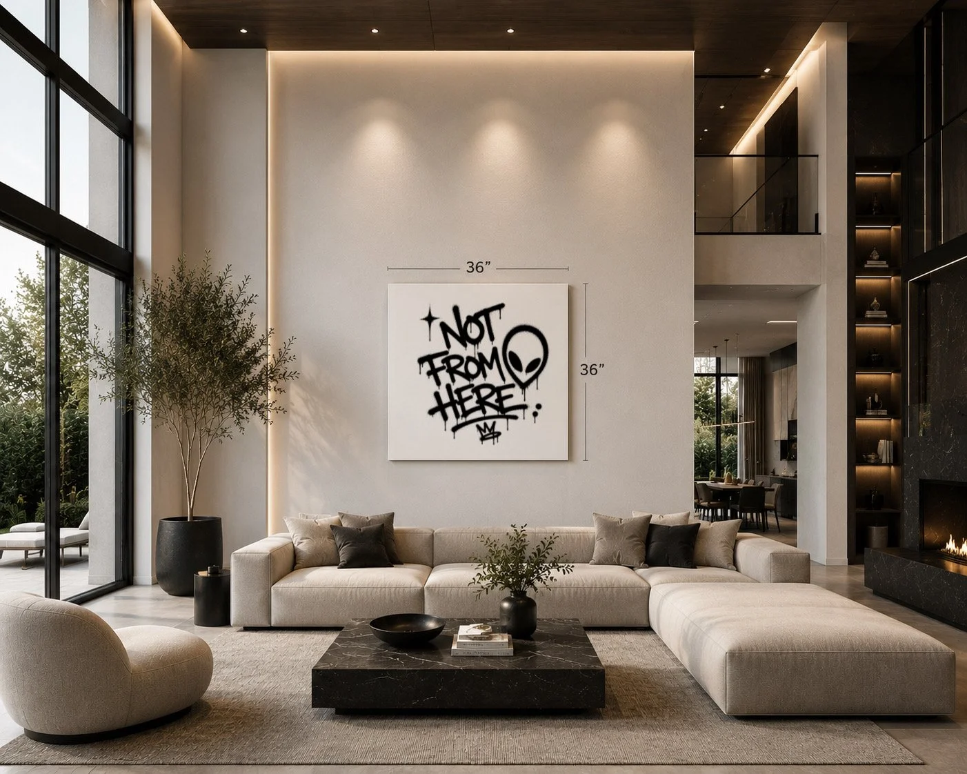 "Not From Here" - Canvas Statement Art