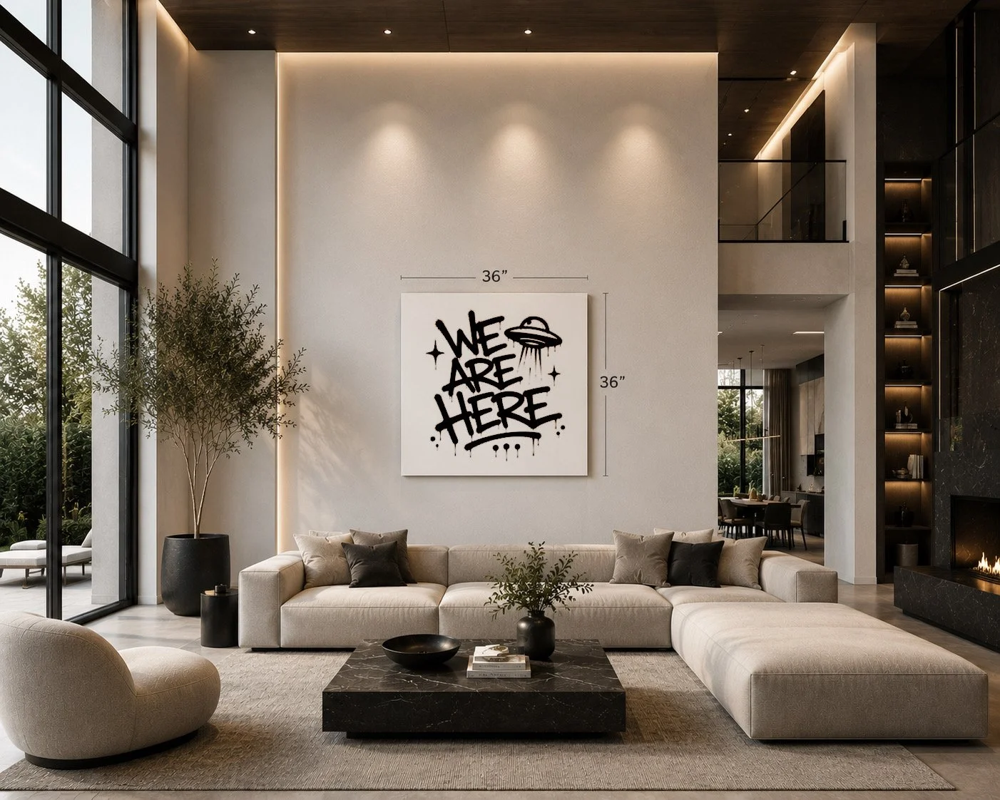 "We Are Here" - Canvas Statement Art