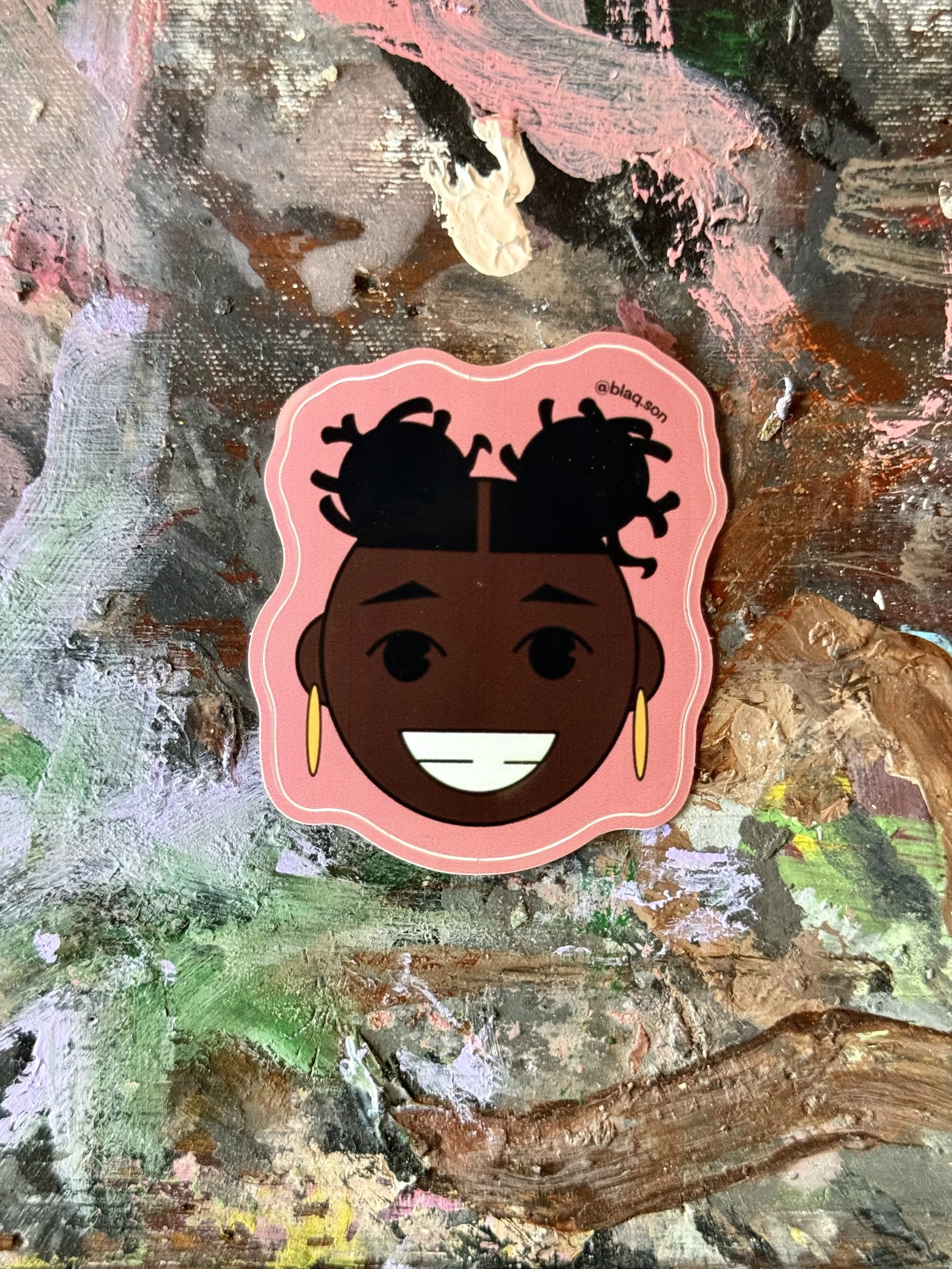 Double bun locs sticker