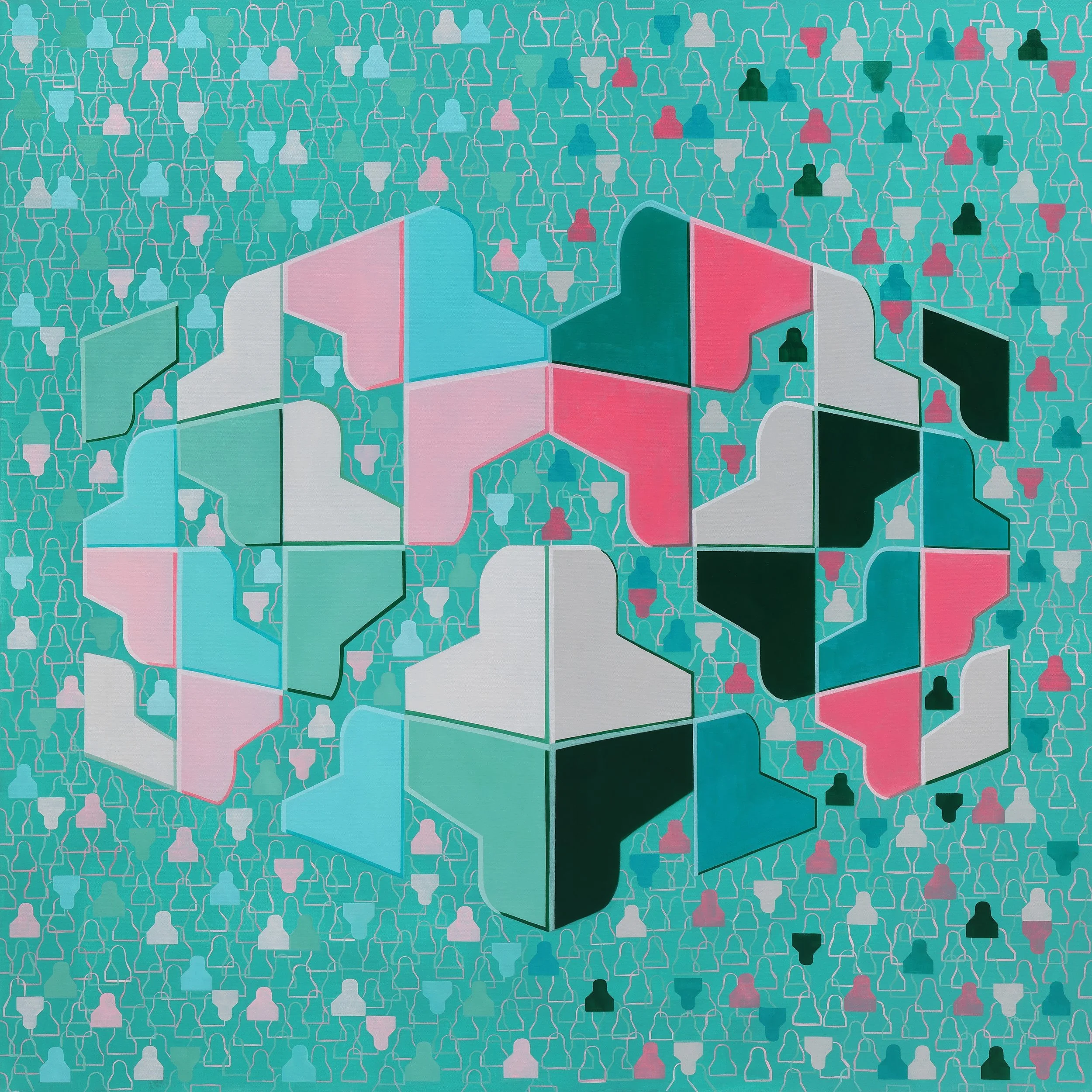 인간퍼즐4, 130.3x130.3cm, Oil on Canvas, 2024.JPG