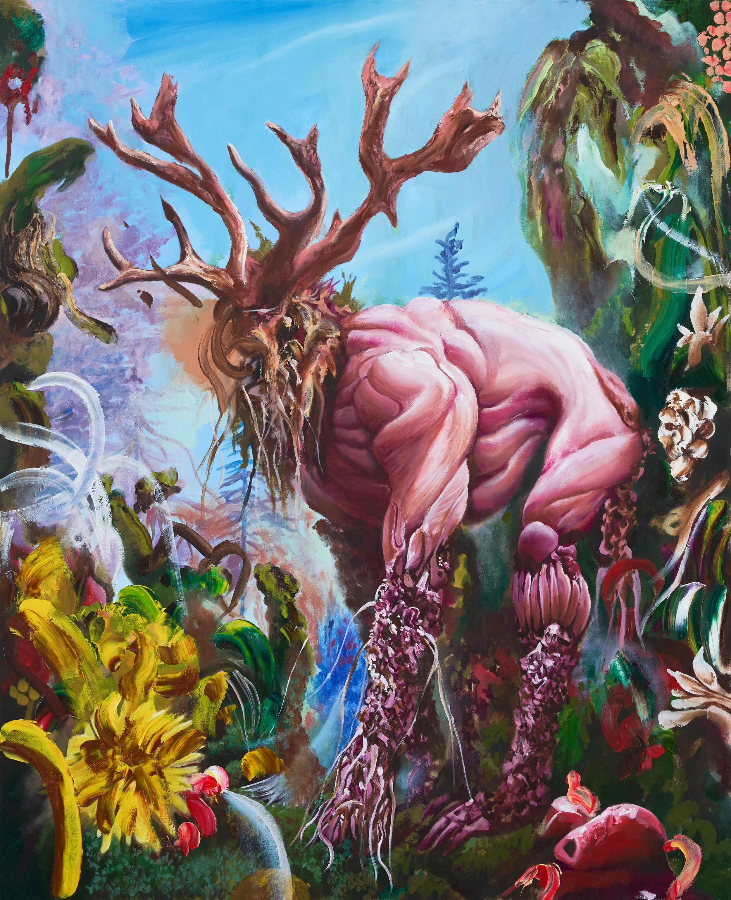 Caribou Human V1, oil on canvas, 60.6x72.7cm, 2025.jpg