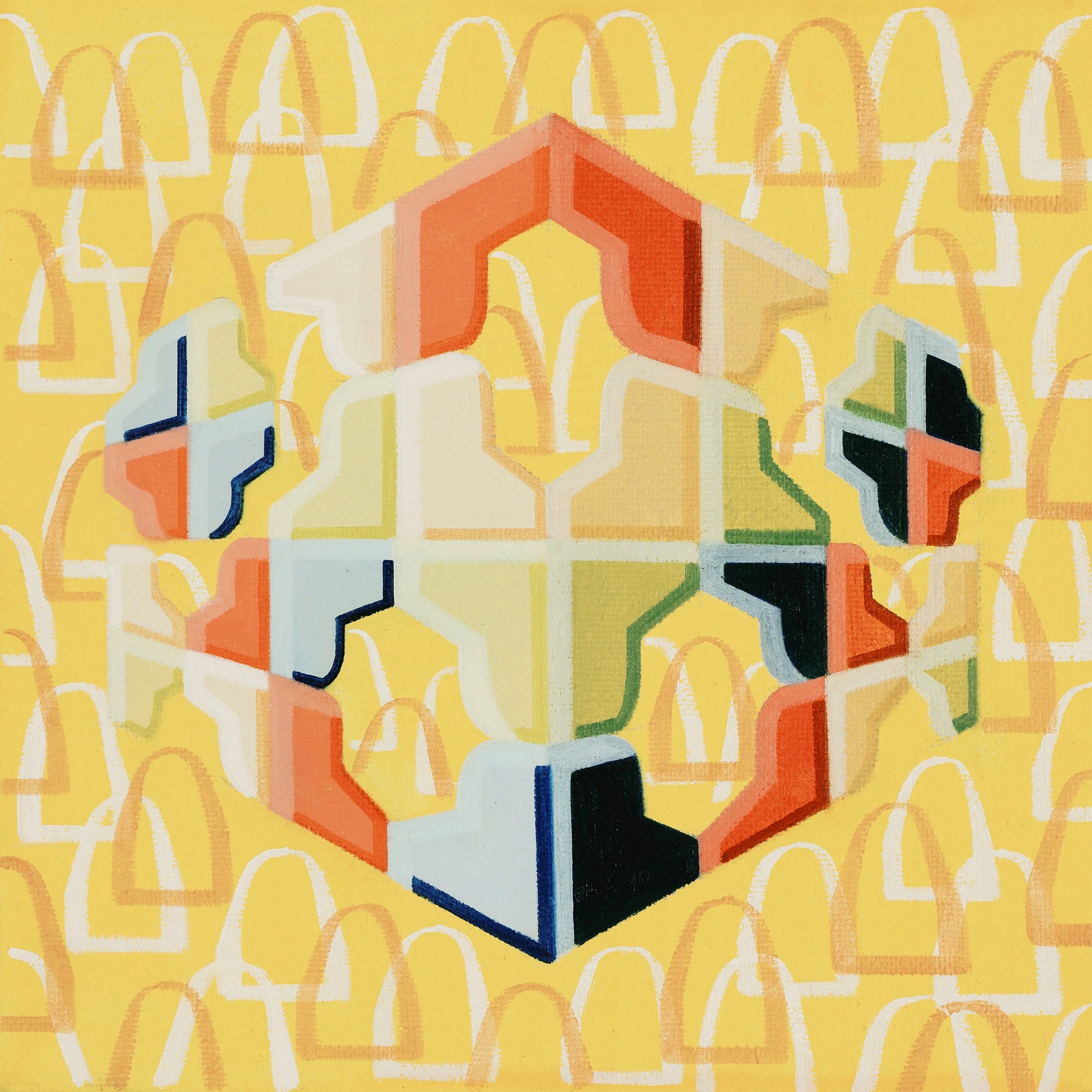 인간퍼즐_오렌지 페일-쟌 브릴리언트4, 17.9x17.9cm, Oil on Canvas, 2026.JPG