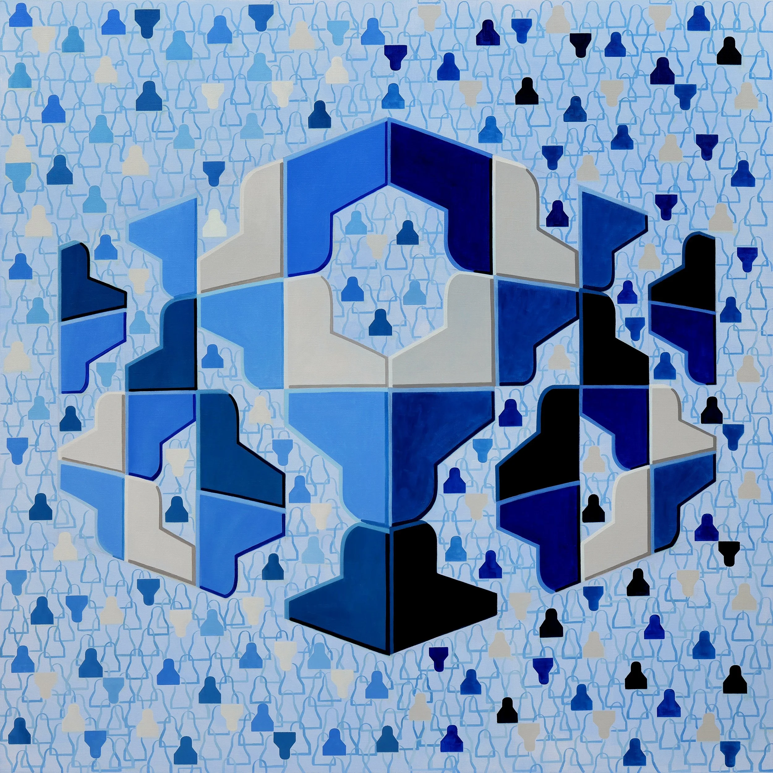 인간퍼즐9, 130.3x130.3cm, Oil on Canvas, 2025.JPG