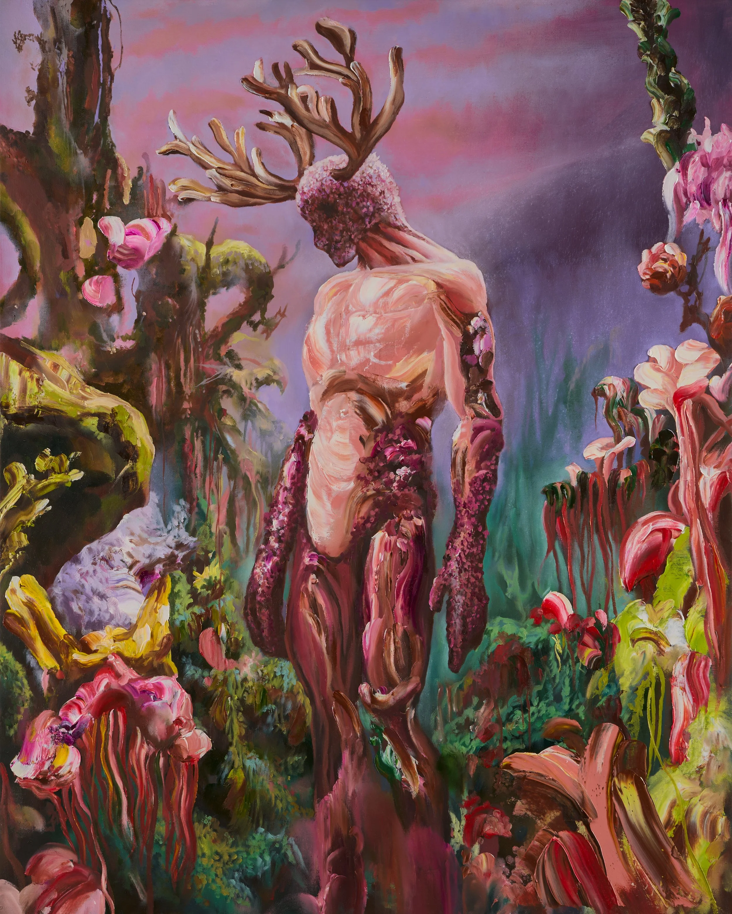Caribou Human V2, oil on canvas,  72.7 x 90.9cm, 2025.jpg
