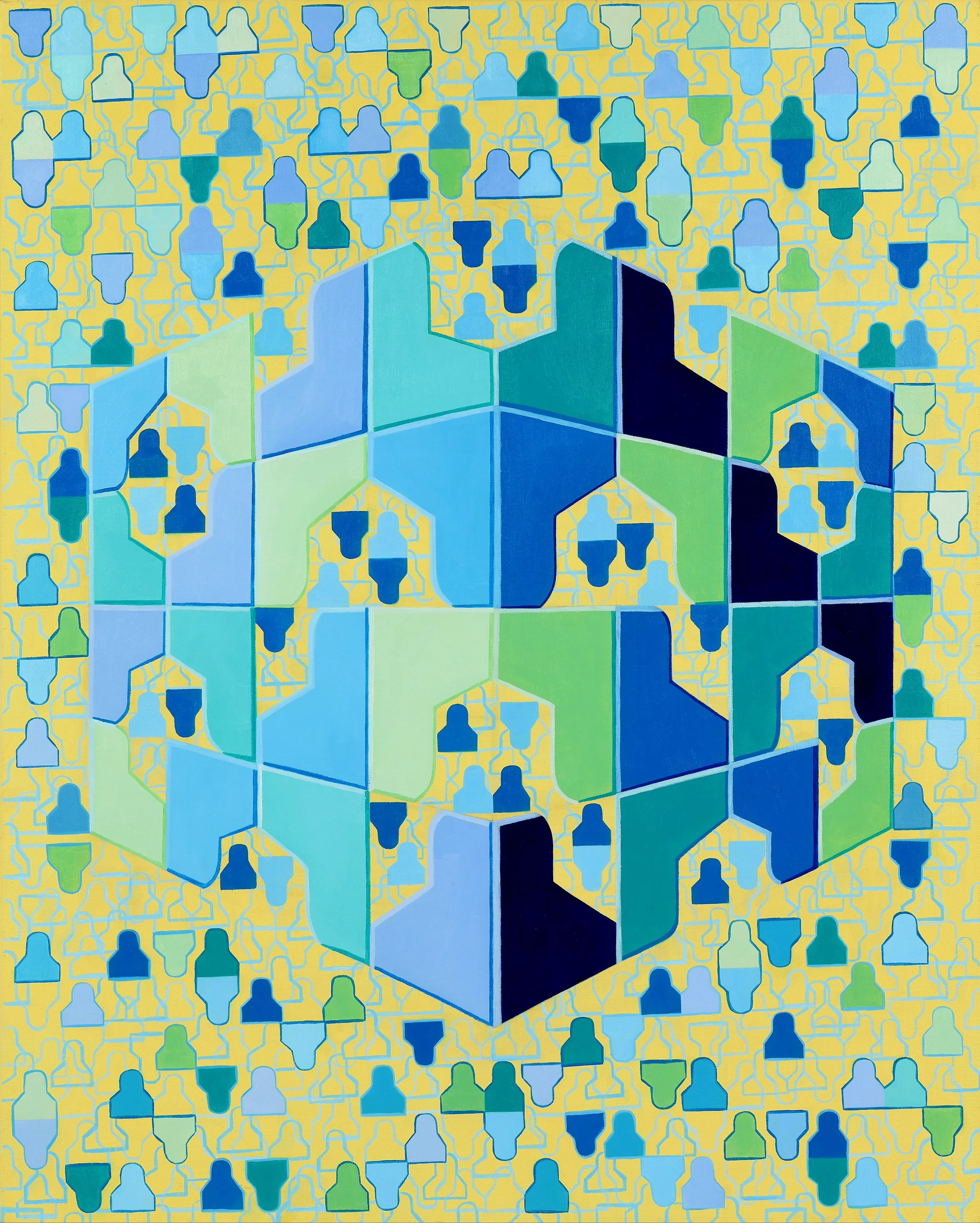 인간퍼즐_코발트 블루-컴포즈 그린, 90.9x72.7cm, Oil on Canvas, 2023.JPG