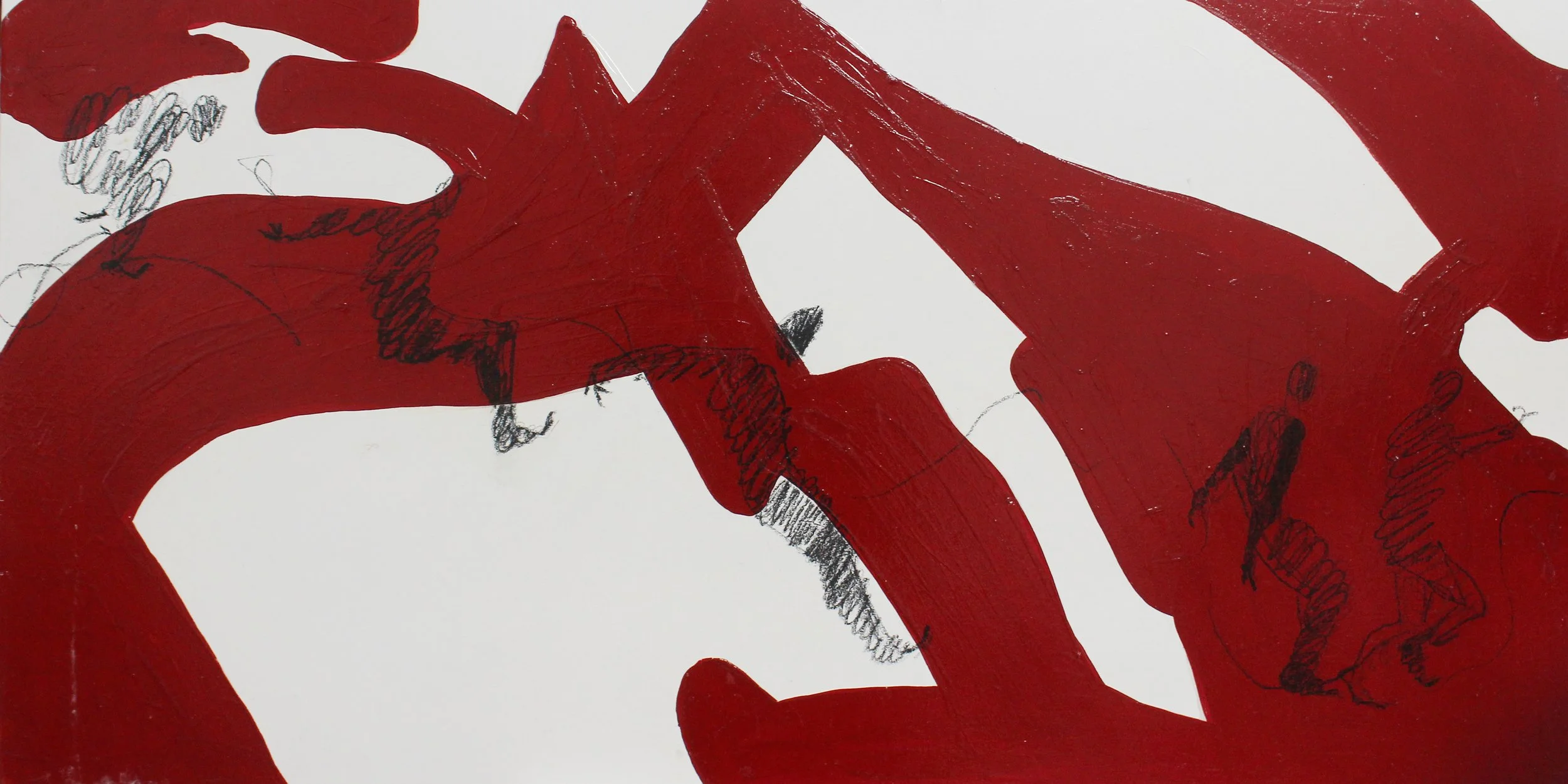 (1)낙원에 닿을때 까지 도망치면된다_45cm x90cm_Mixed media on Hanji_2026.JPG