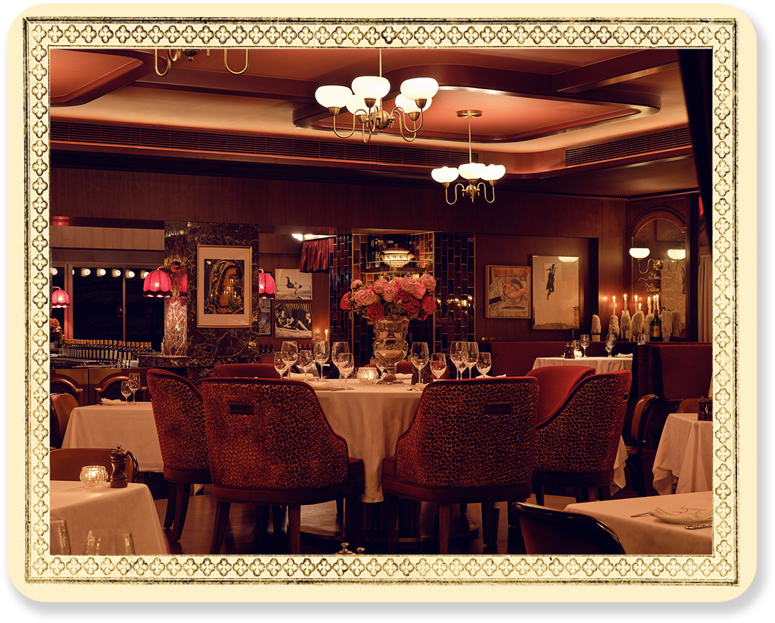 Elevated dining table at Jean-Pierre