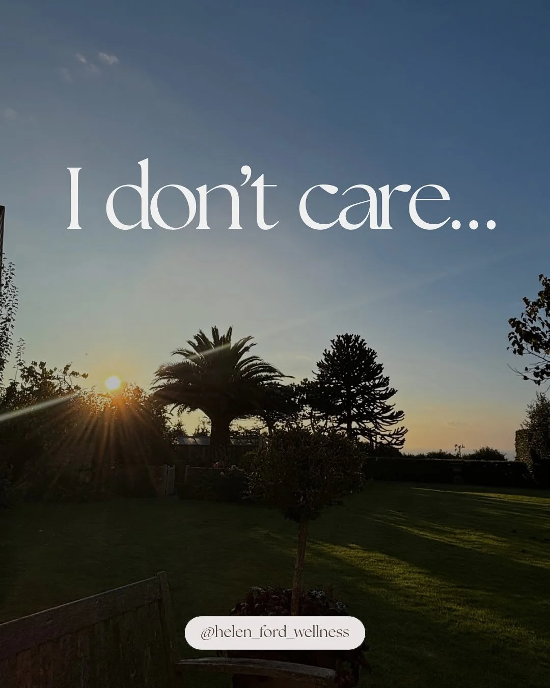 ⠀⠀⠀⠀⠀⠀⠀⠀⠀
{ I  D O N &lsquo; T  C A R E }

I don&rsquo;t care how much money you have, how successful you are, the amount of yoga classes you attend, how many things you are &lsquo;doing right&rsquo; by society. I don&rsquo;t care for surface level c