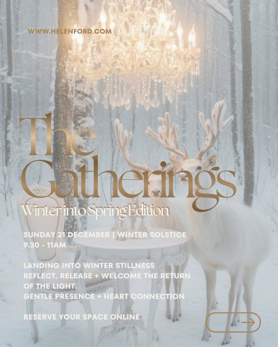 ⠀⠀⠀⠀⠀⠀⠀⠀⠀
{ T H E  G A T H E R I N G S }

Our first in-person Gathering is on the morning of the Winter Solstice. We will welcome each other as well as the gentle return of the light. 

This is a &lsquo;winter into spring&rsquo; edition of The Gather