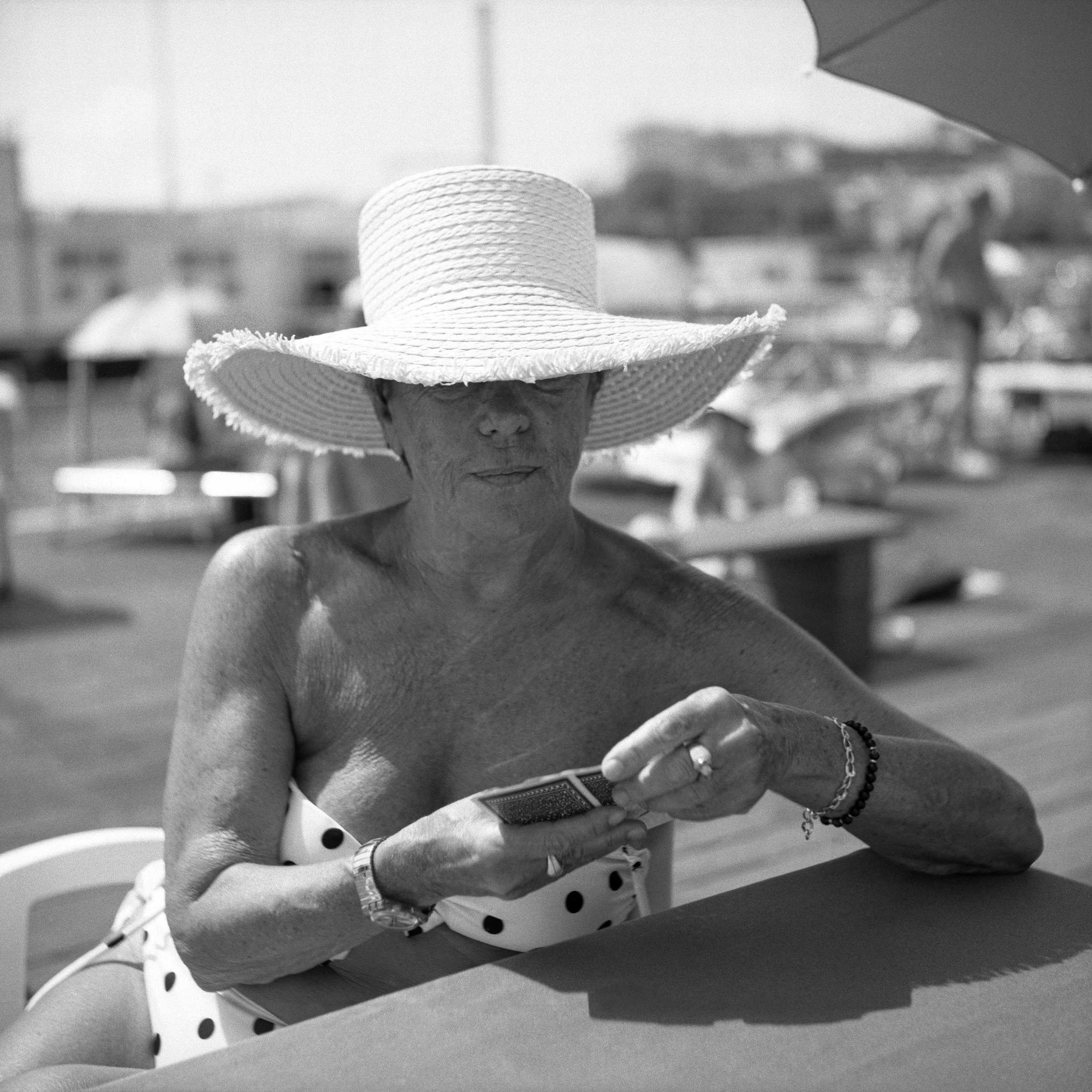 Lady with cards bw.jpg