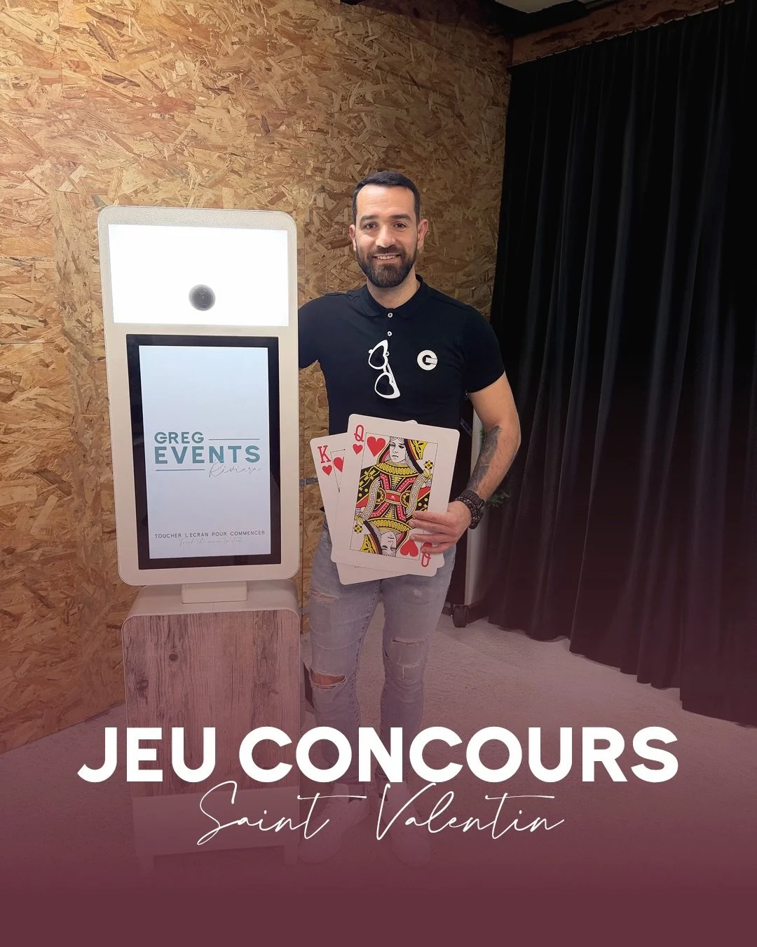 Les amoureux, ce concours est pour vous 🎁

Cette ann&eacute;e, on vous offre l&rsquo;occasion de capturer chaque sourire, chaque &eacute;clat de rire et chaque moment complice de votre &eacute;v&eacute;nement.

🎁 &Agrave; GAGNER :
Un photobooth ave