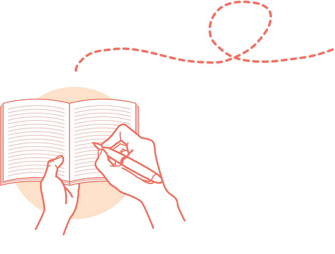 Main qui écrit dans un carnet