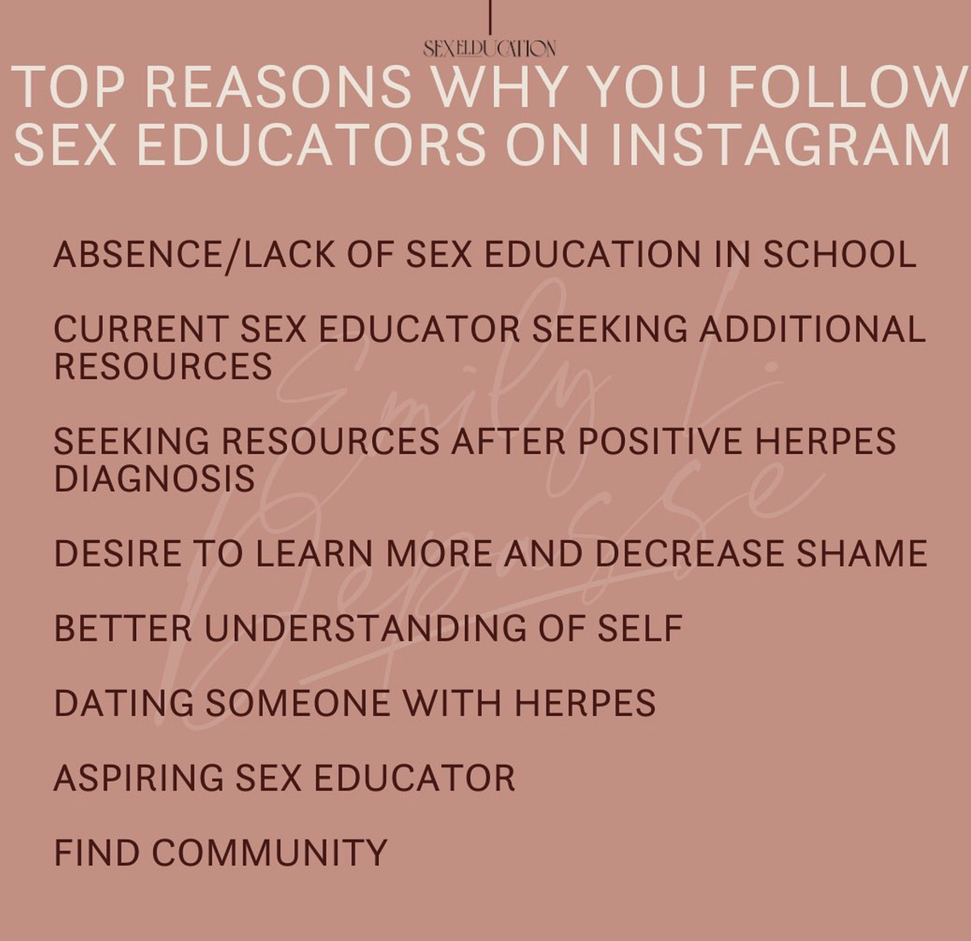 Top Reasons People Follow Sex Educators on Instagram: Your Responses