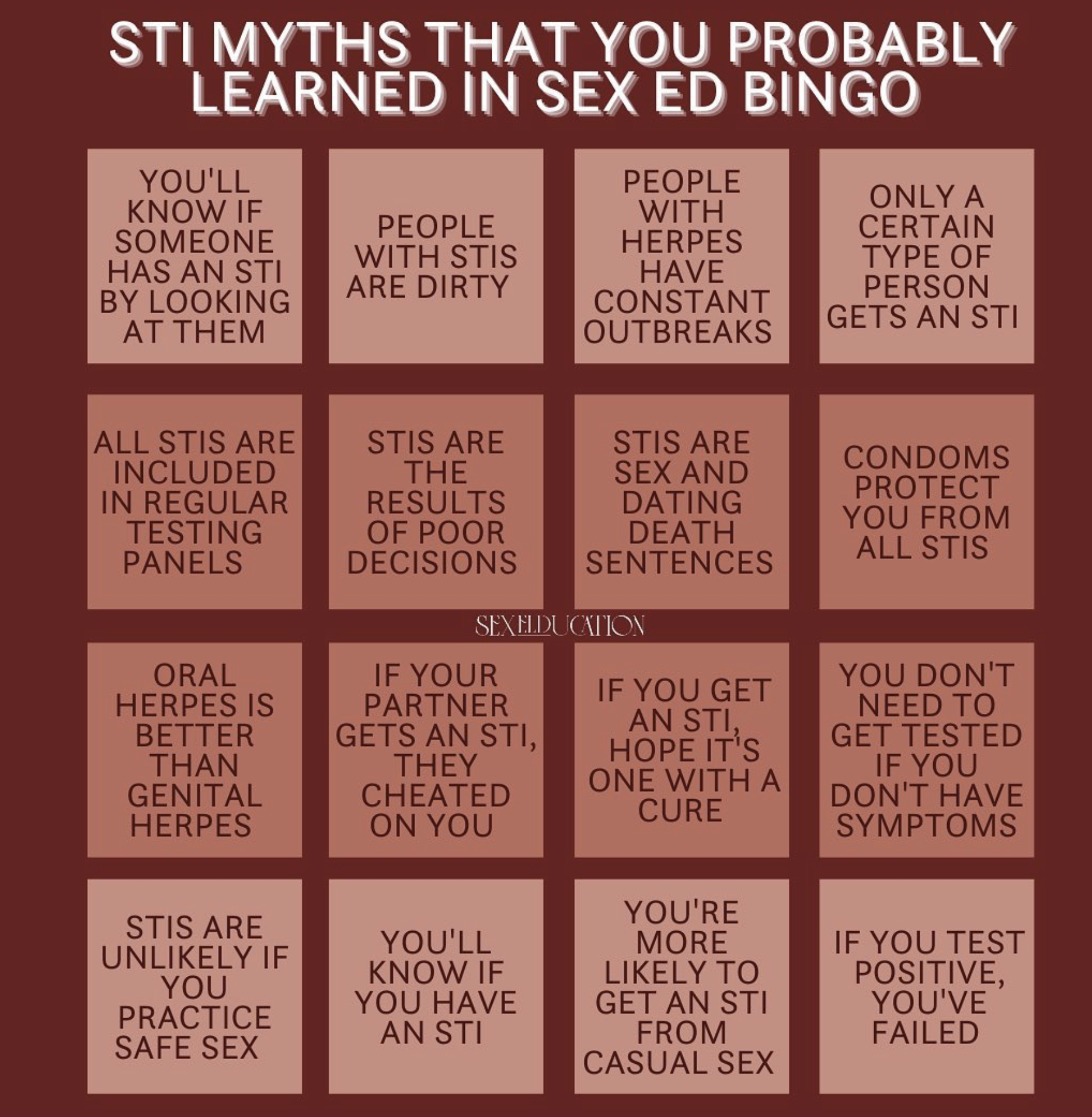Evaluating STI Myths and Expertise on Instagram: A Bingo Challenge