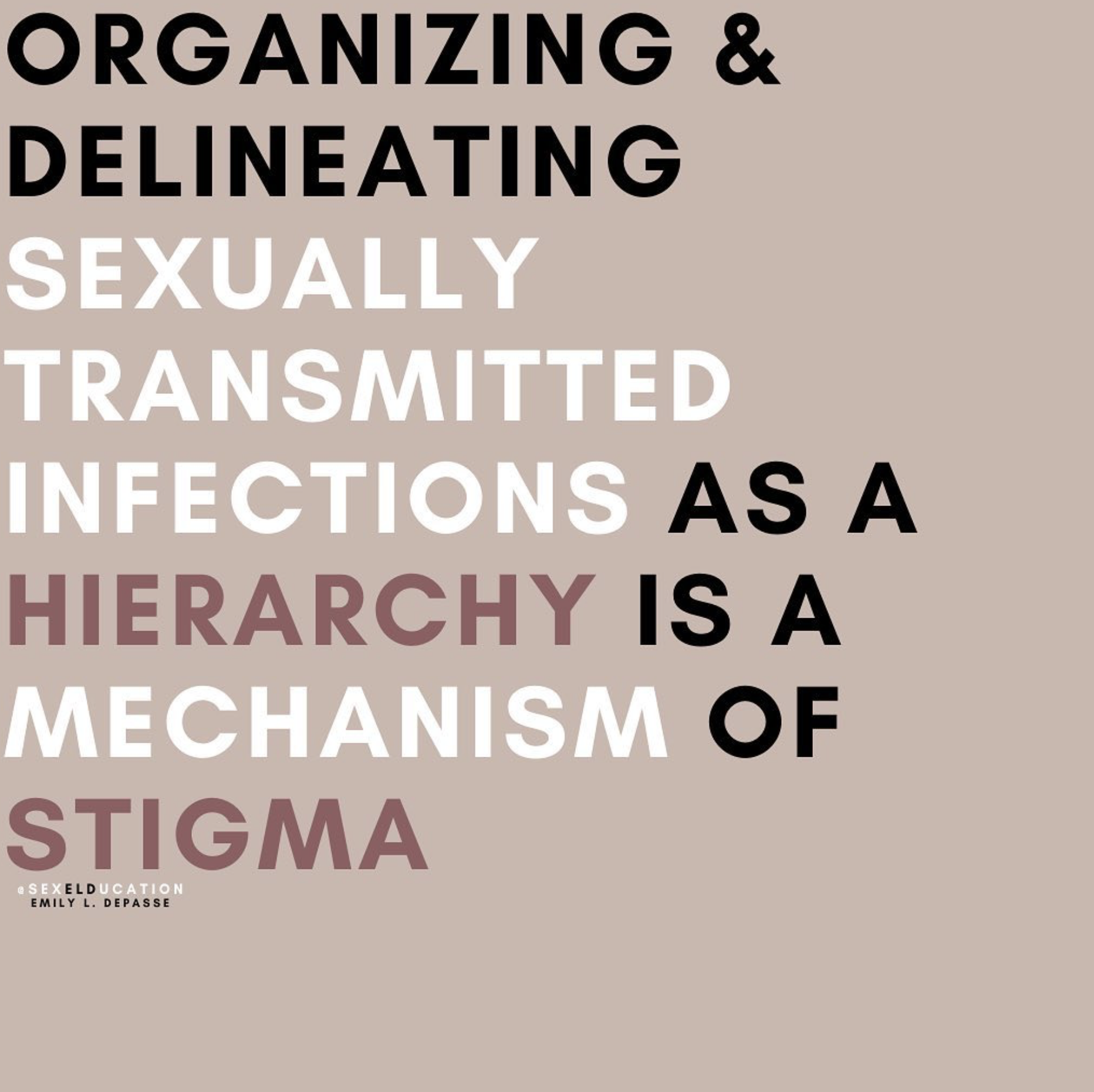 Organizing STIs as a Hierarchy is a Form of Stigma 
