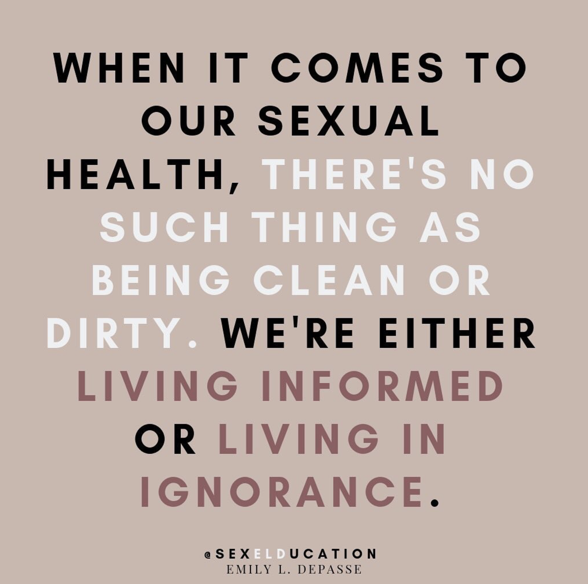 "Clean" and "Dirty" are Social Constructs that Support Stigma 