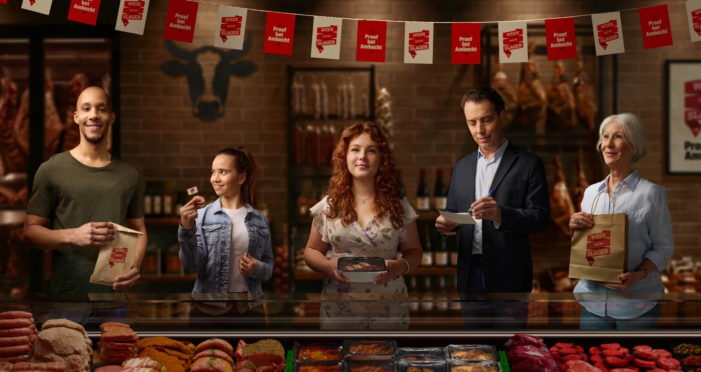 in de slagerij