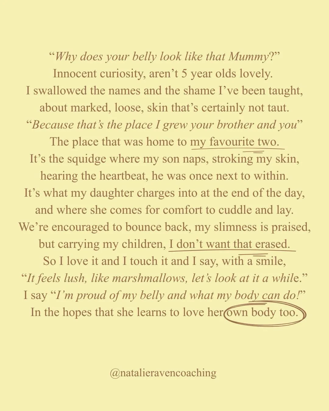 Since writing my Substack this week about coming to know my body after pregnancy and early Motherhood, I&rsquo;ve had so many lovely conversations with women who are in different stages of this rollercoaster. 

It felt like a good time to post this p