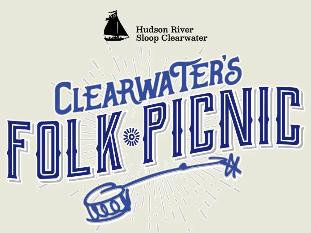 graphic sign promoting clearwater folk picnic