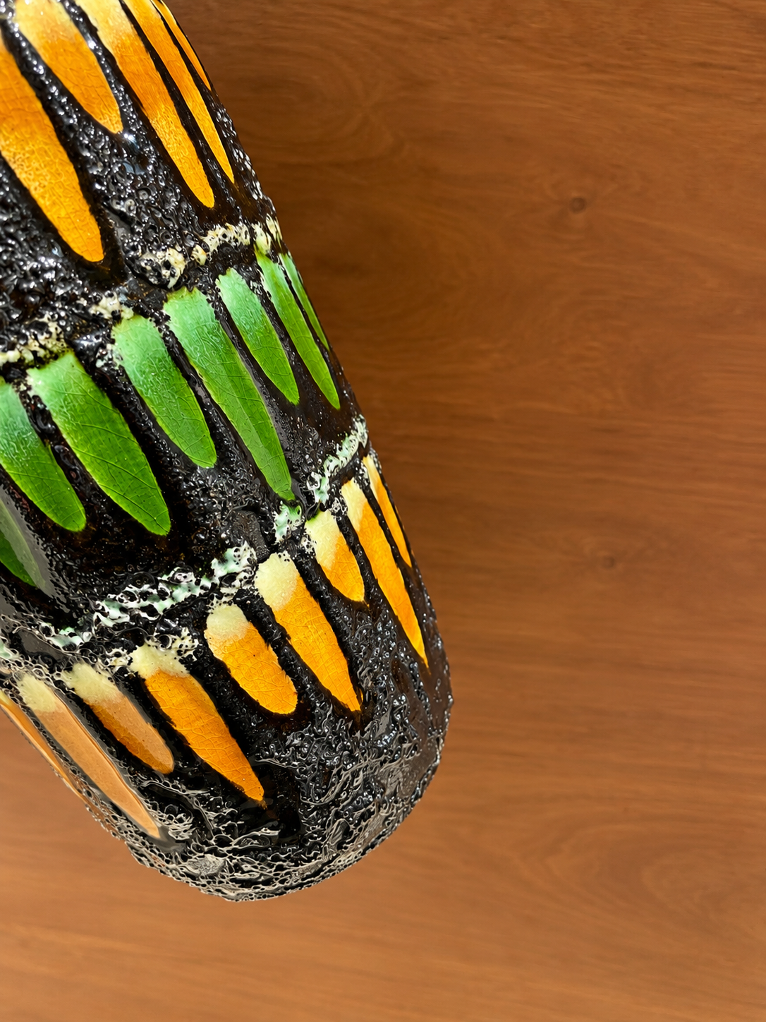 vintage Scheurich Keramik pottery black green yellow