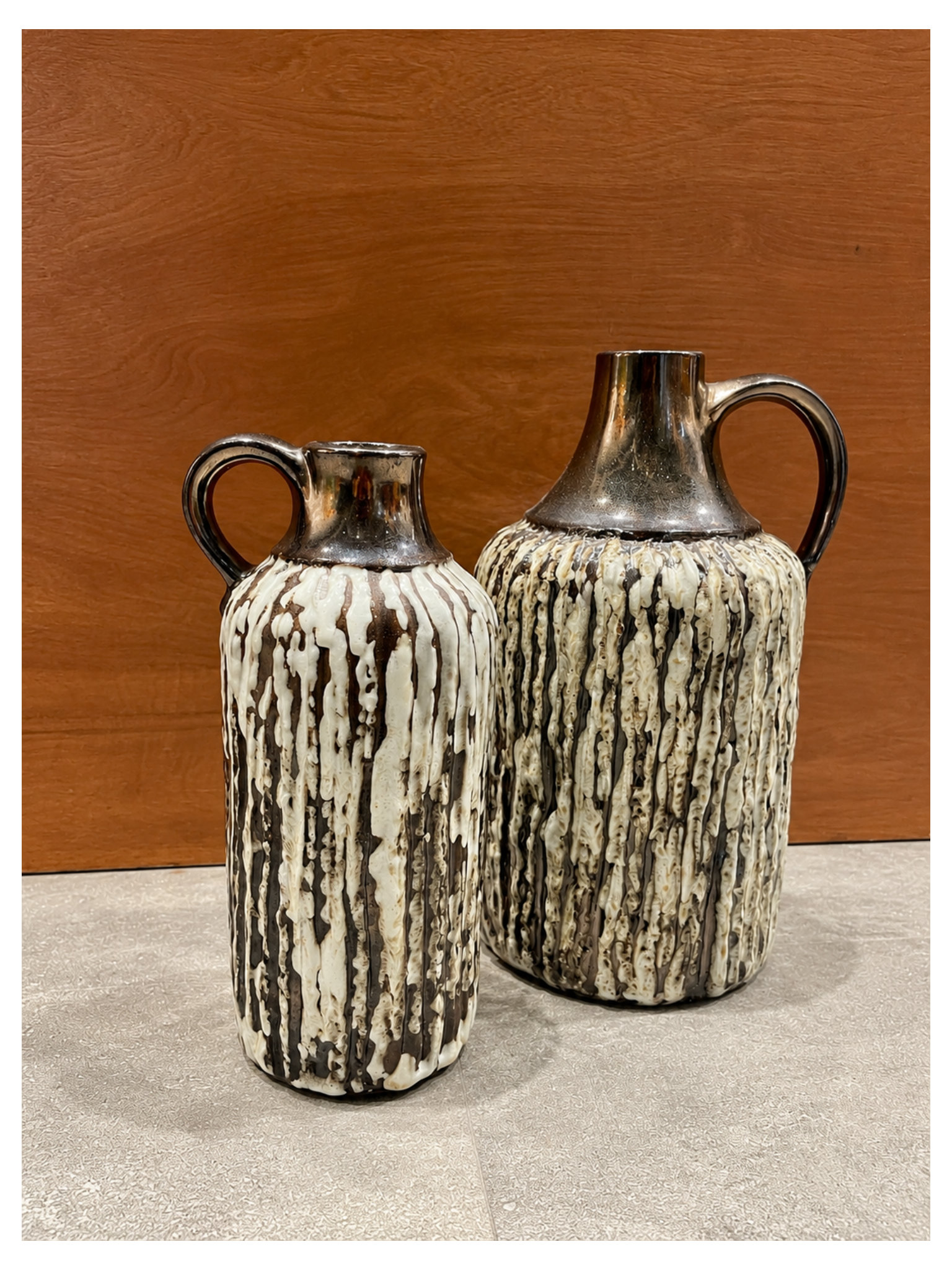 Brown and white vintage Hans Welling West German pottery
