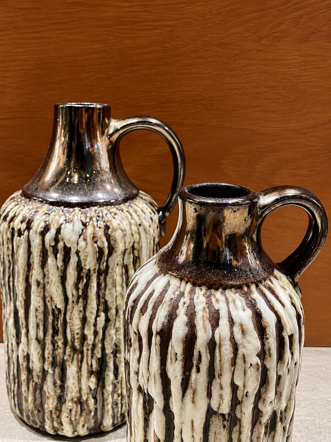 Brown and white vintage Hans Welling West German pottery