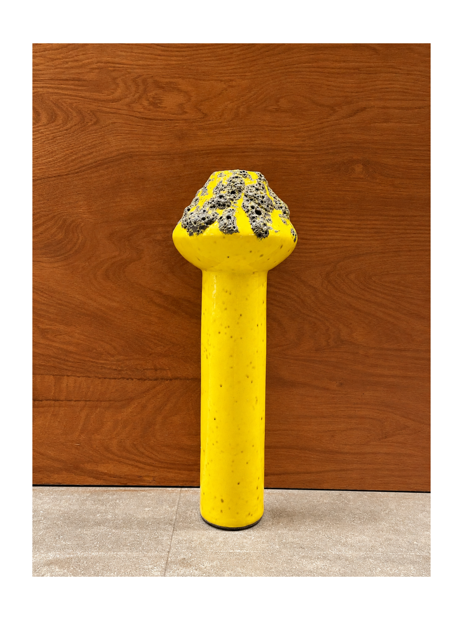 Yellow vintage art vase pottery