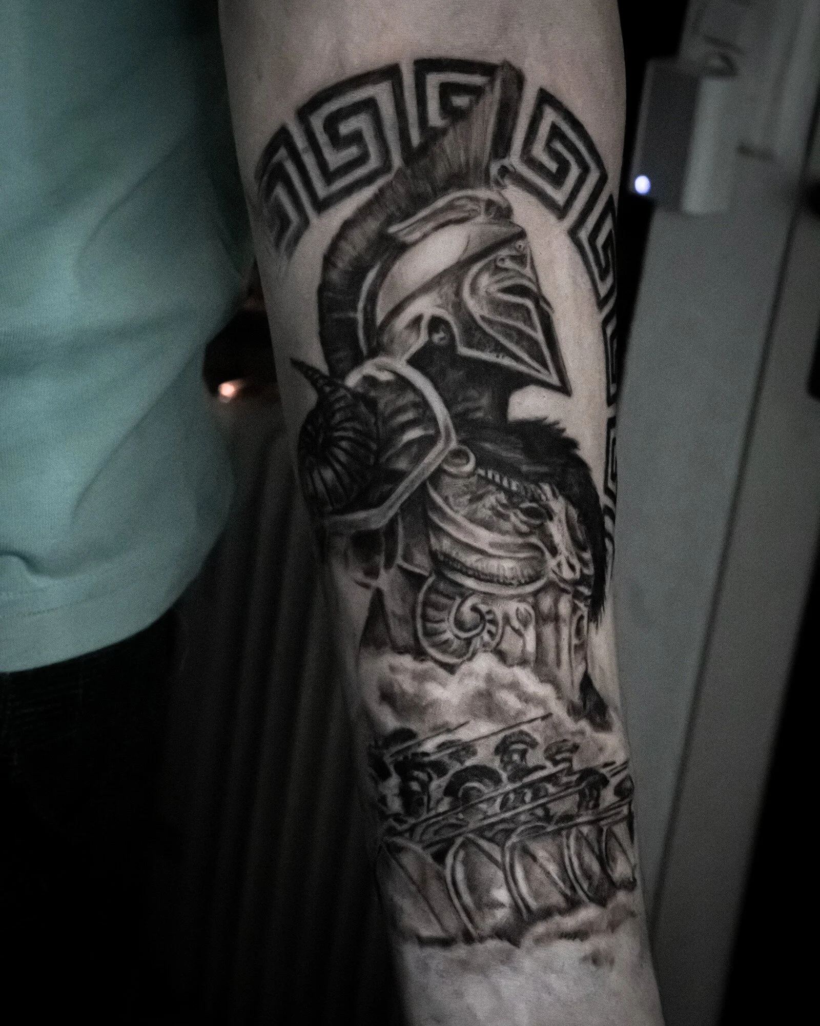 Unleash the warrior within! This isn't just a tattoo, it's a statement of strength and history carried on your skin. Are you ready to wear your story? ⚔️🖤 #WarriorInk #blackandgreyrealism #tattooalmere  #spartan