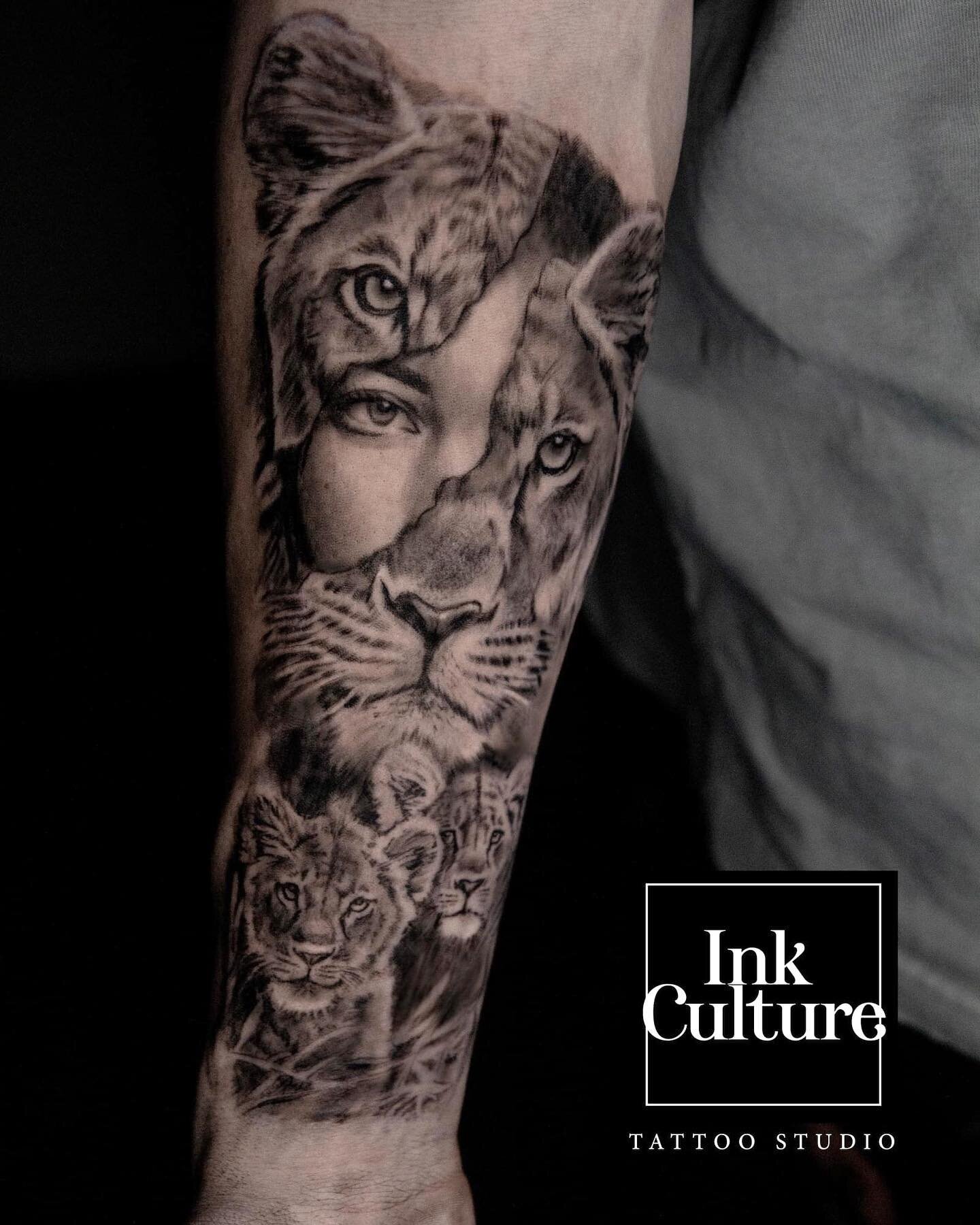 Created this awesome #lioness, woman design in honor of his mother and sisters for Levi #liontattoos #addictedtotattoos&nbsp;#tattooinkspiration&nbsp;#inkstagood&nbsp;#tattooinspired&nbsp;#realistictattoo #portraittattoo #realistictattoo&nbsp;#tattoo