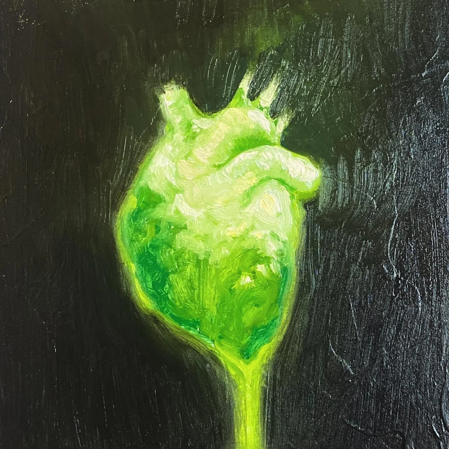Green, oil on panel, 8" x 8"