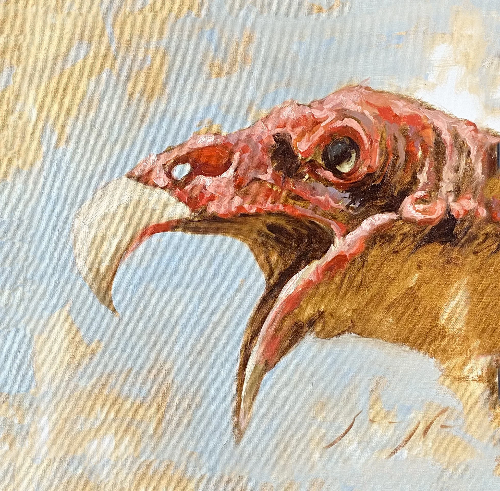 The Cold-Eyed Judge, oil on canvas, 17" x 17"