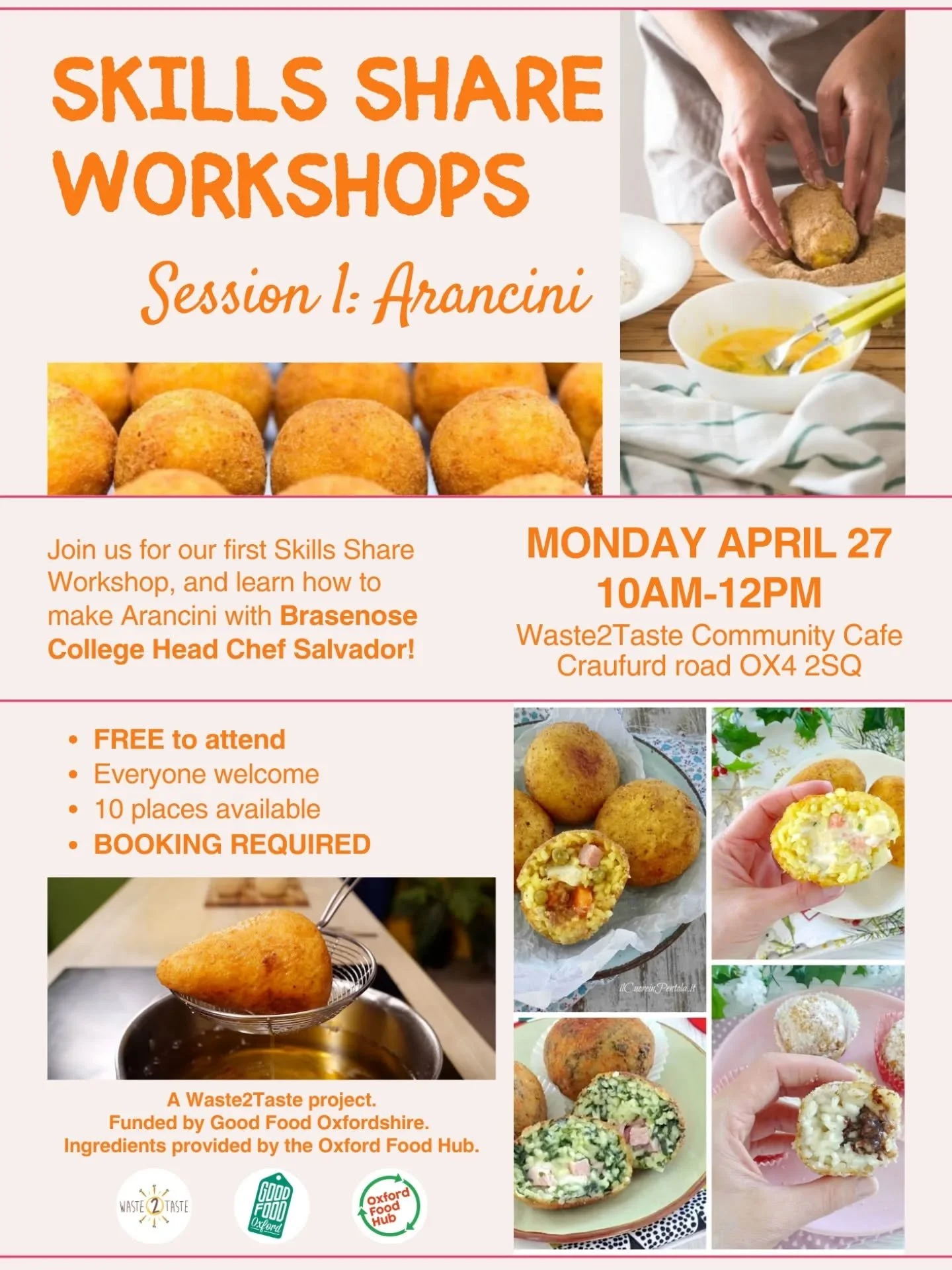 READ HERE FOR BOOKING INSTRUCTIONS 👇👇

We are so thrilled to launch our newest project: a series of 8 Skills Share Sessions all around food! 

Waste2Taste has been delivering cooking workshops for many years, centred on preparing delicious and heal