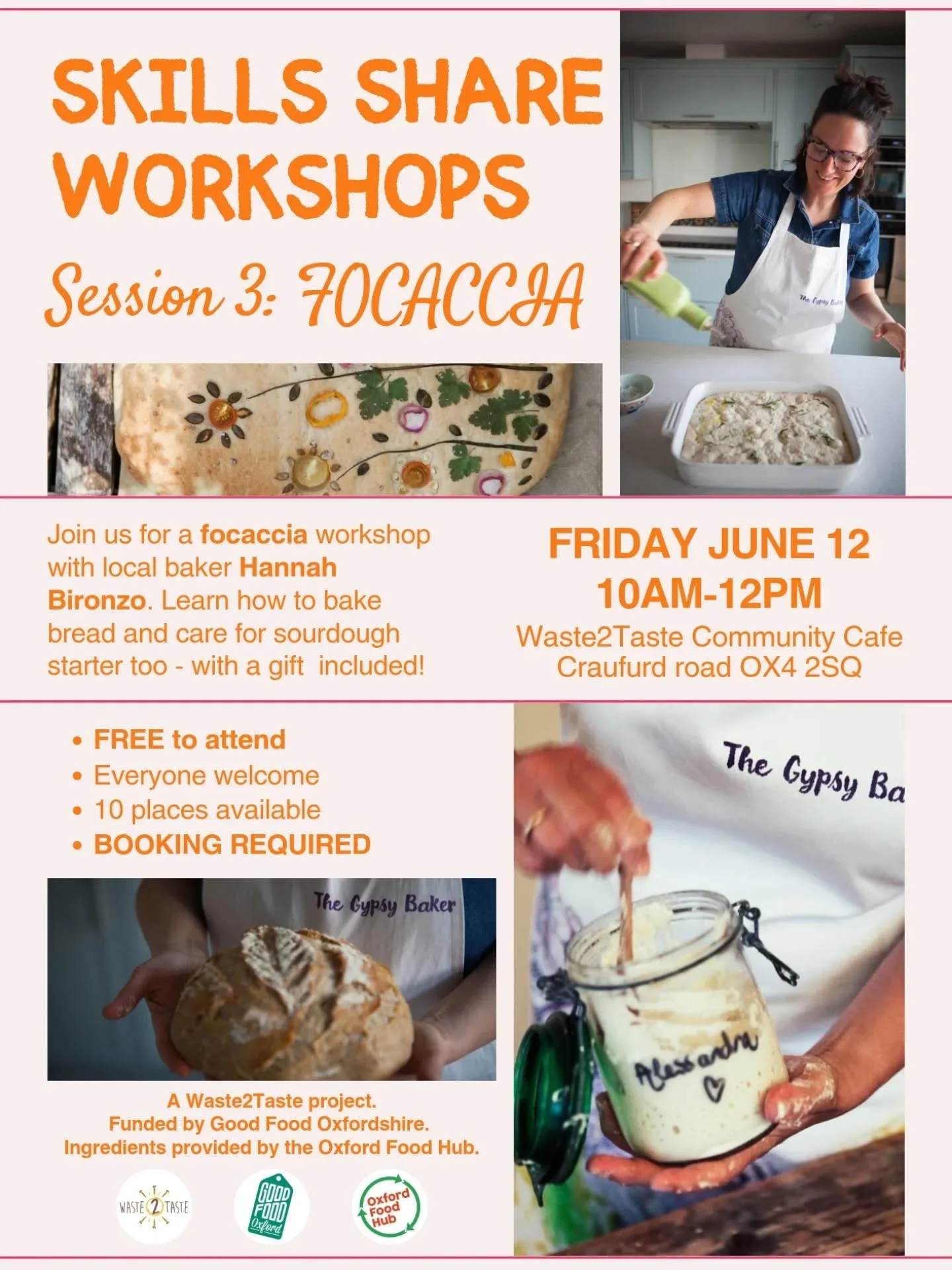 Now taking bookings for our next workshop, when we'll learn how to make focaccia with our dear friend @thegypsybakeruk !

Hannah Bironzo founded The Gypsy Baker sourdough workshops during the 2020 lockdown, beginning with Zoom sessions teaching frien