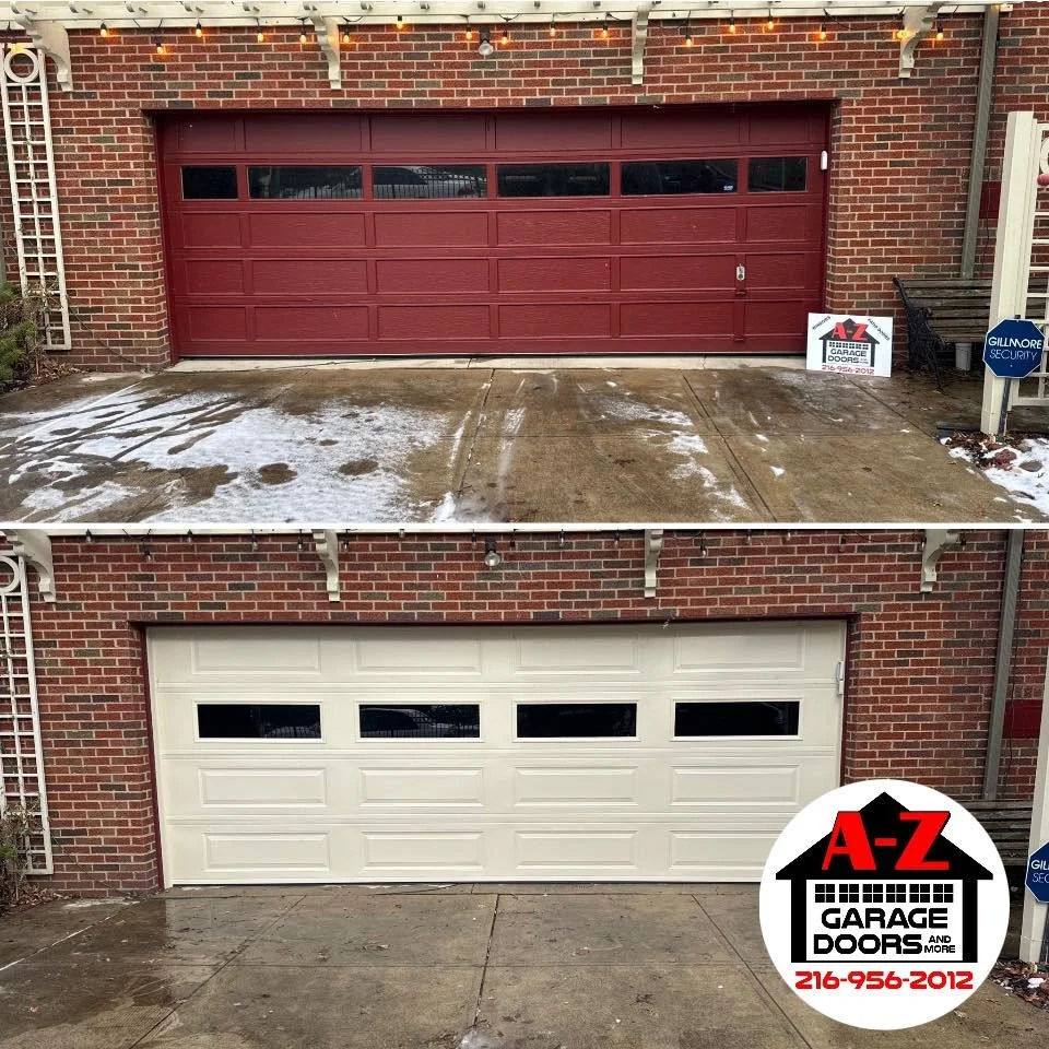 Time to get rid of your old wood garage door?  Let us make the process seamless!  Contact us now for a free estimate! #garagedoors #garagedoorservice #garagedoorinstallation