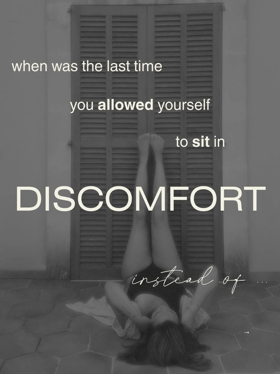 In my opinion, the most important and most underrated leadership skill.

DISCOMFORT CAPACITY

Staying when the mind wants to escape because it feels hard.

Staying in your body and letting yourself feel it without needing to escape and avoid.

CREATi