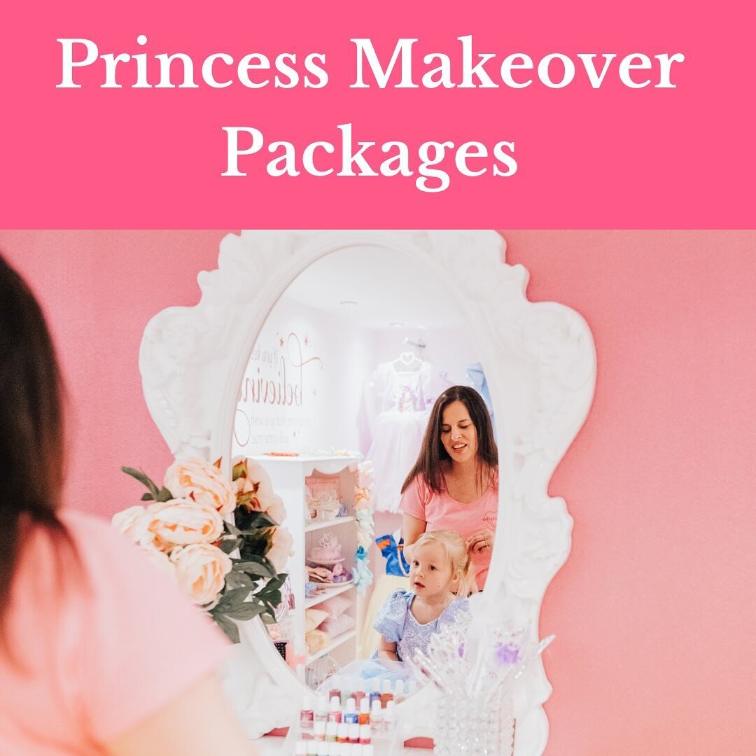 Our newest packages, held in our upstairs pamper room within @the_littleprincess_shop 💝 
👑 Individual princess makeover experiences, perfect  for celebrating a birthday or special occasion. We have some last minute availability this Saturday for ou