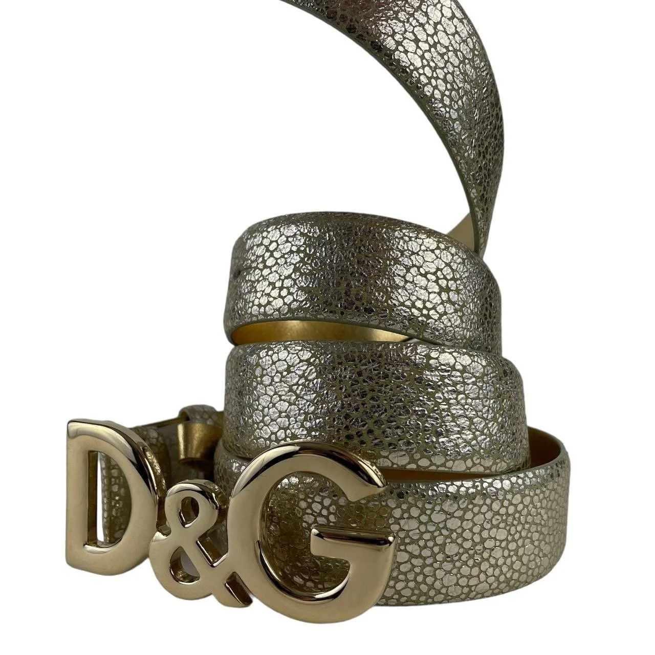 Dolce & Gabbana Gold Leather Belt