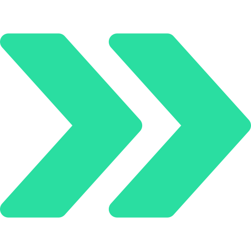 Three teal right-facing arrows on a black background.