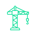 Line drawing of a construction crane