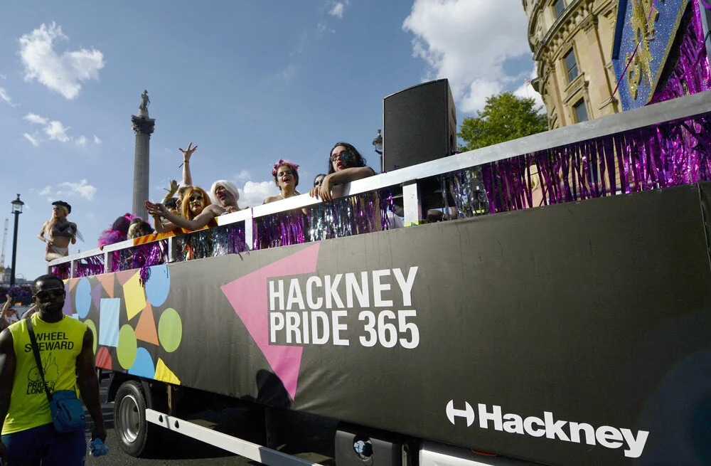 Hackney pride 365 banner event