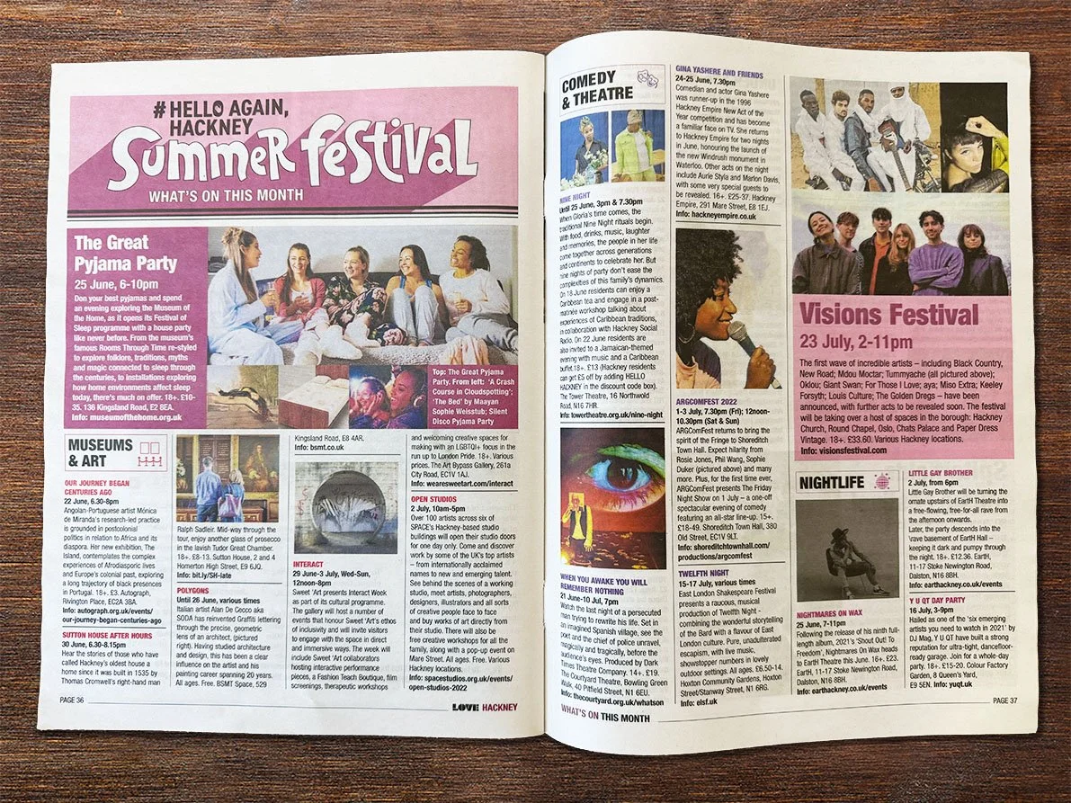What's on section spread