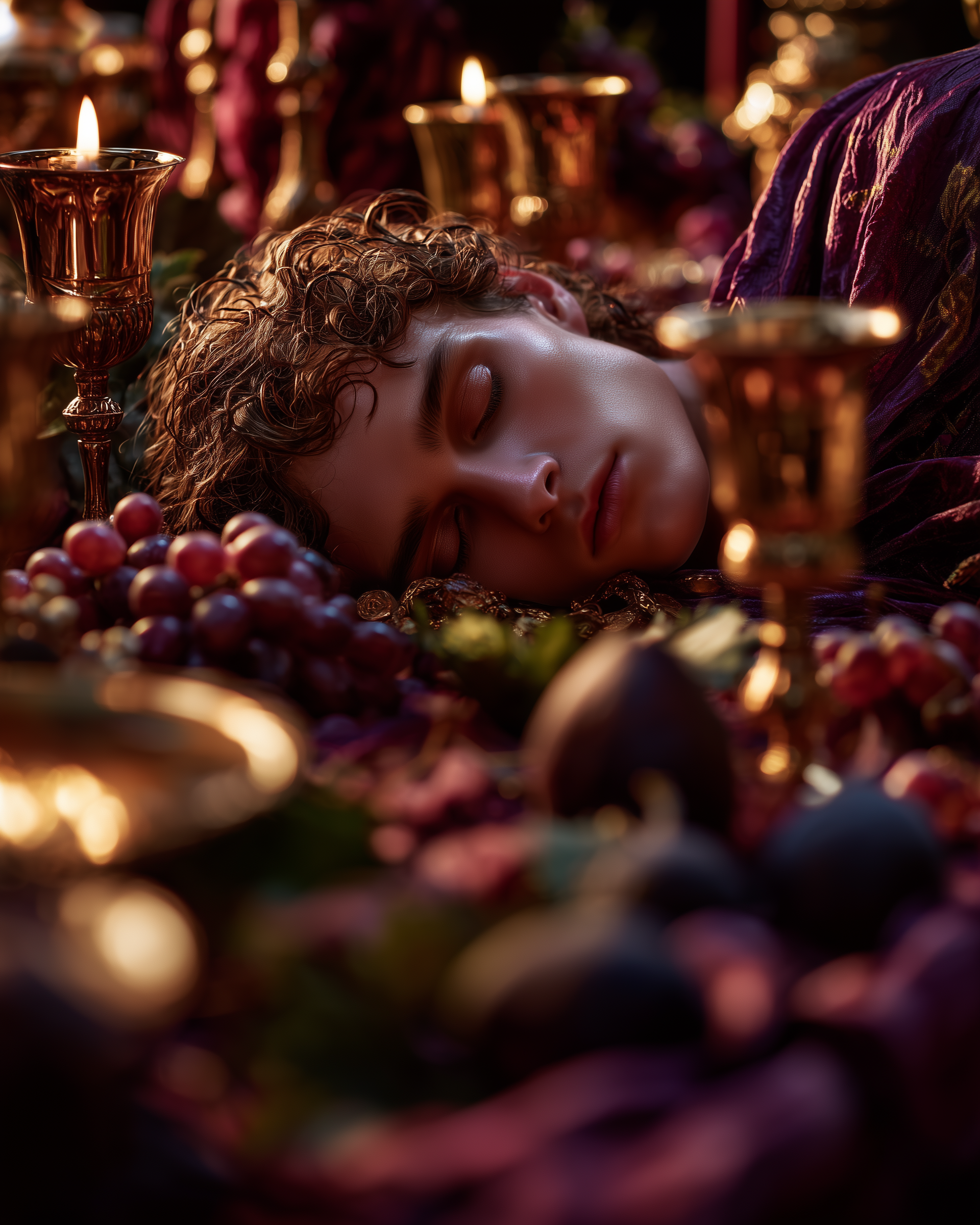 Dionysus was the ancient Greek god of wine, celebration, theater, fertility, and ecstasy, and one of the twelve Olympian deities in Ancient Greece. As the son of Zeus and the mortal Semele, Dionysus represented both the joyful and unpredictable sides