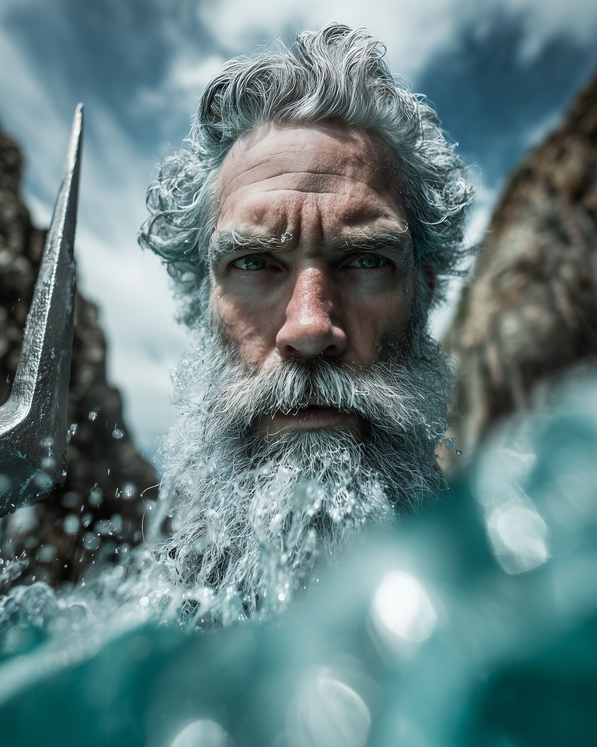 Poseidon was the ancient Greek god of the sea, earthquakes, storms, and horses, and one of the twelve Olympian deities in Ancient Greece. As one of the three brothers of Zeus and Hades, Poseidon ruled the oceans after the brothers divided the world. 