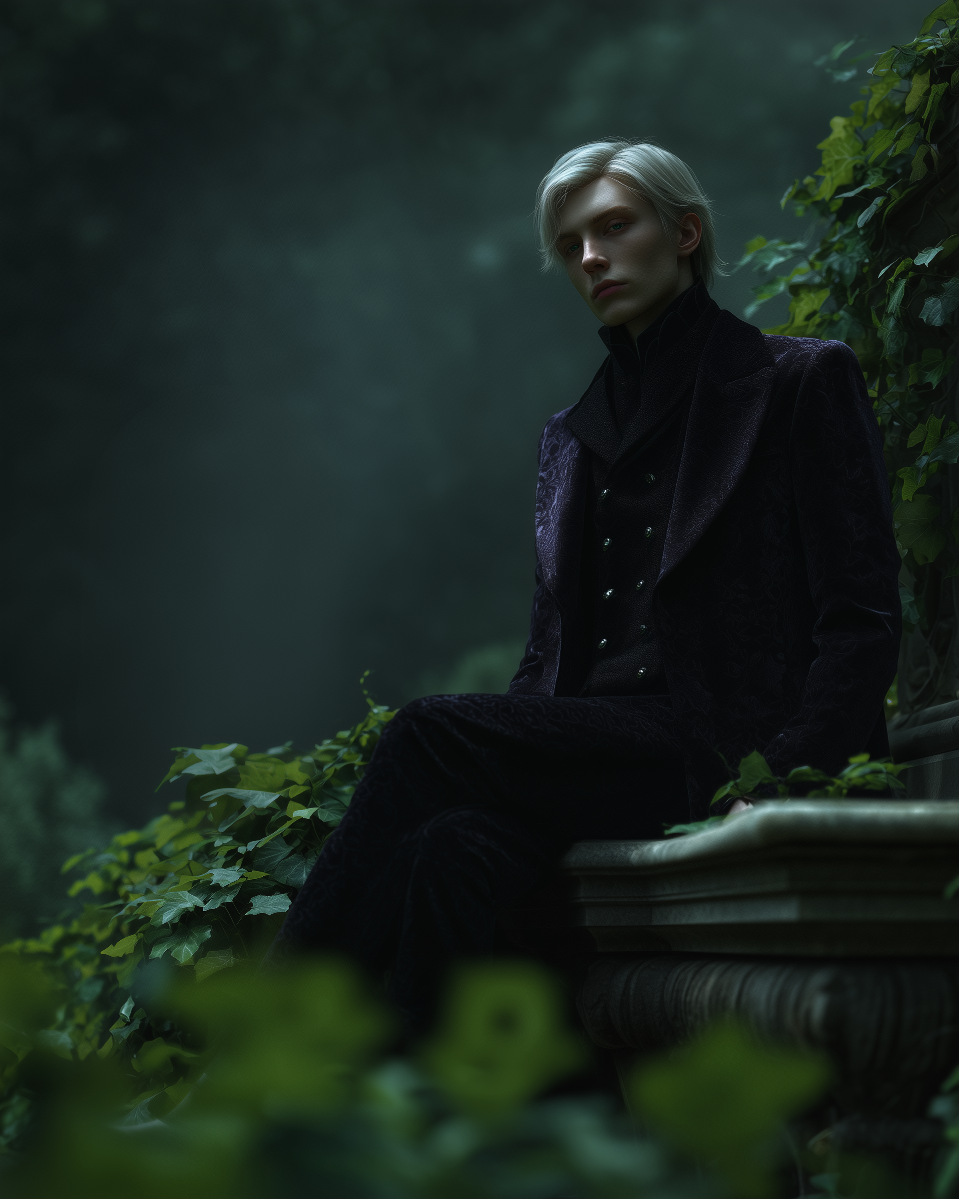 Gothic Portrait in a Gothic Garden 9.png