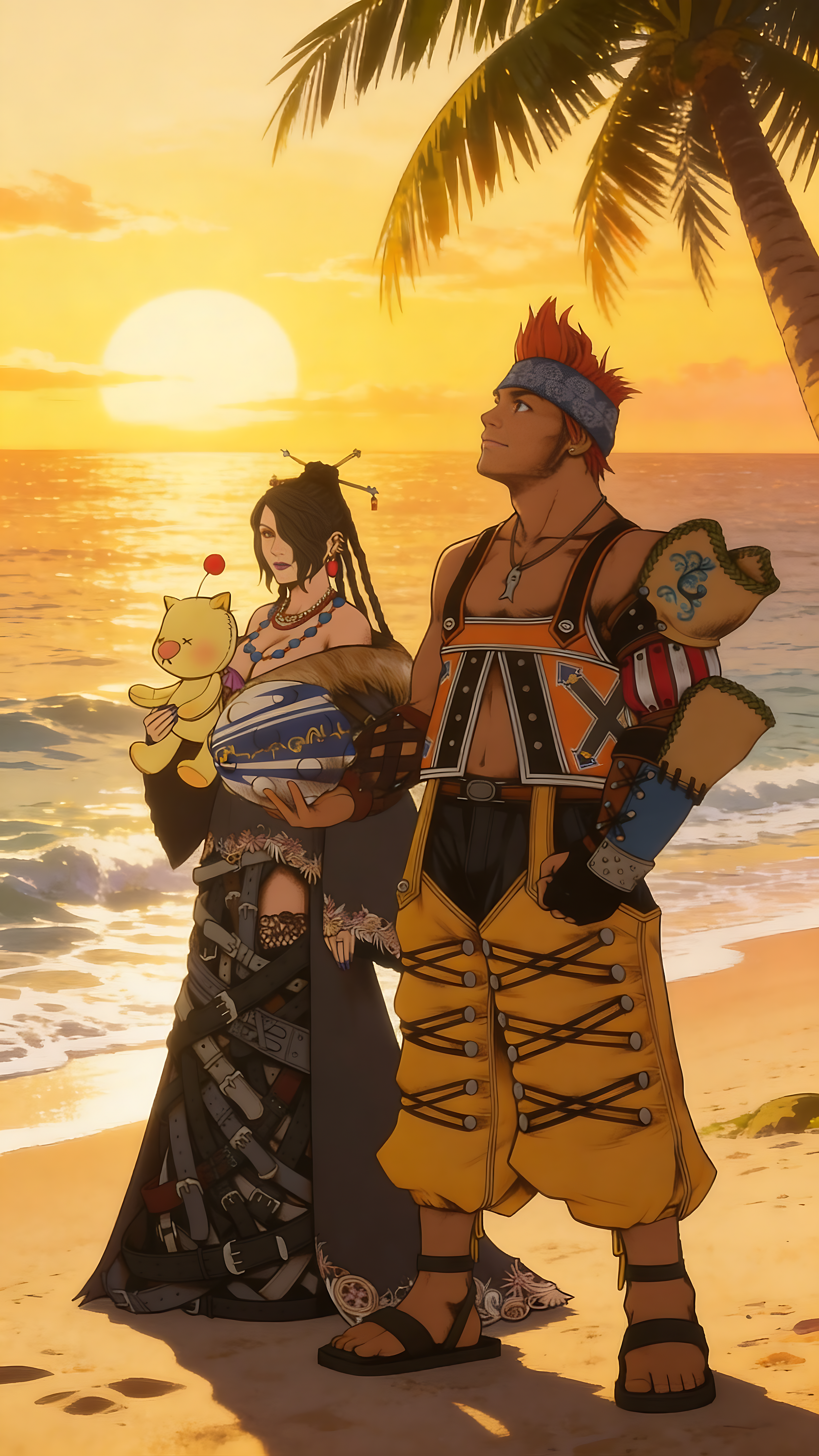 Lulu and Wakka have a close, complicated bond rooted in Besaid and shared loss. They begin as longtime friends and fellow guardians, but their relationship grows into romance. Lulu often balances Wakka’s emotional, impulsive nature with her calm, sha