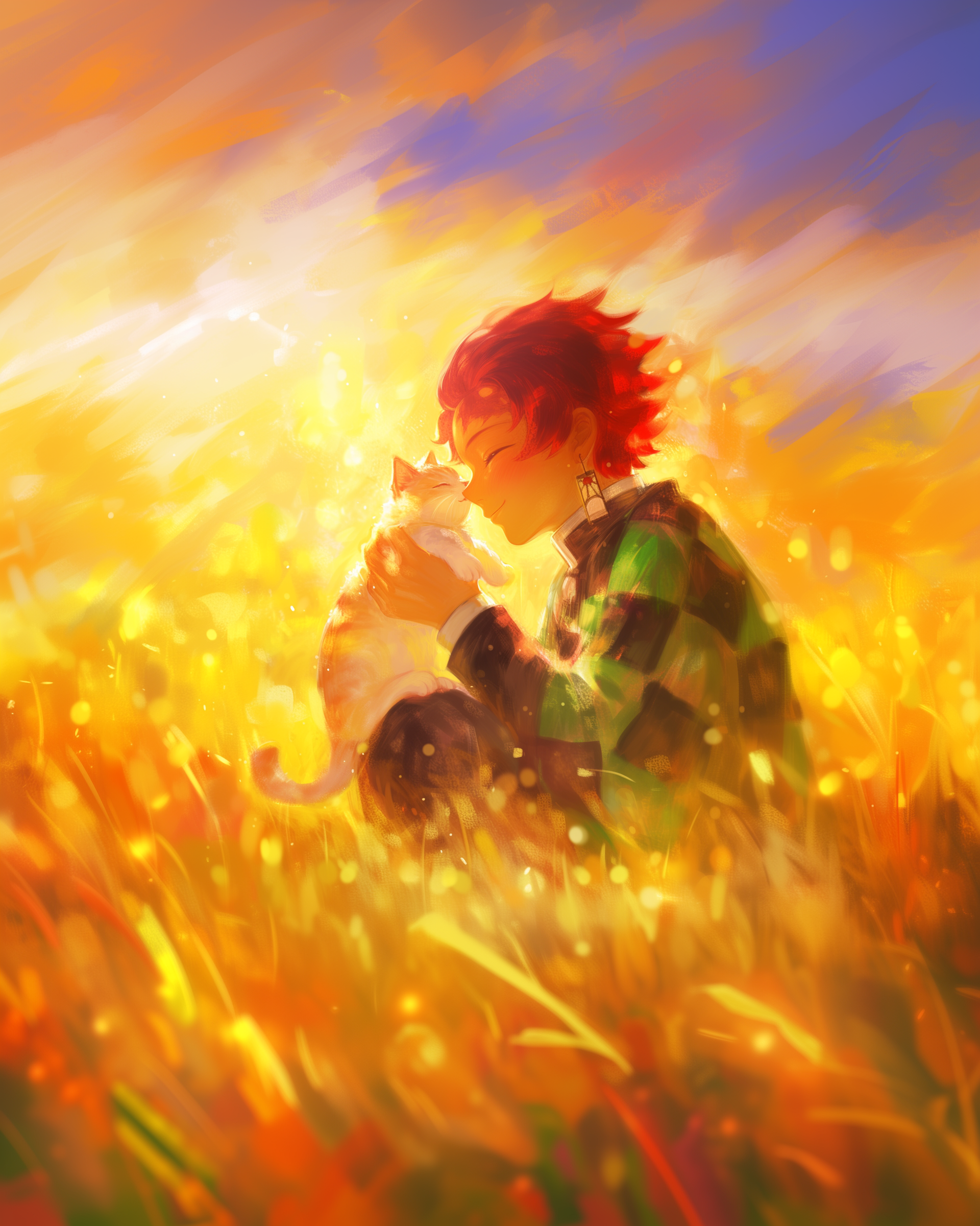 TANJIRO KAMADO AND CAT 1.png